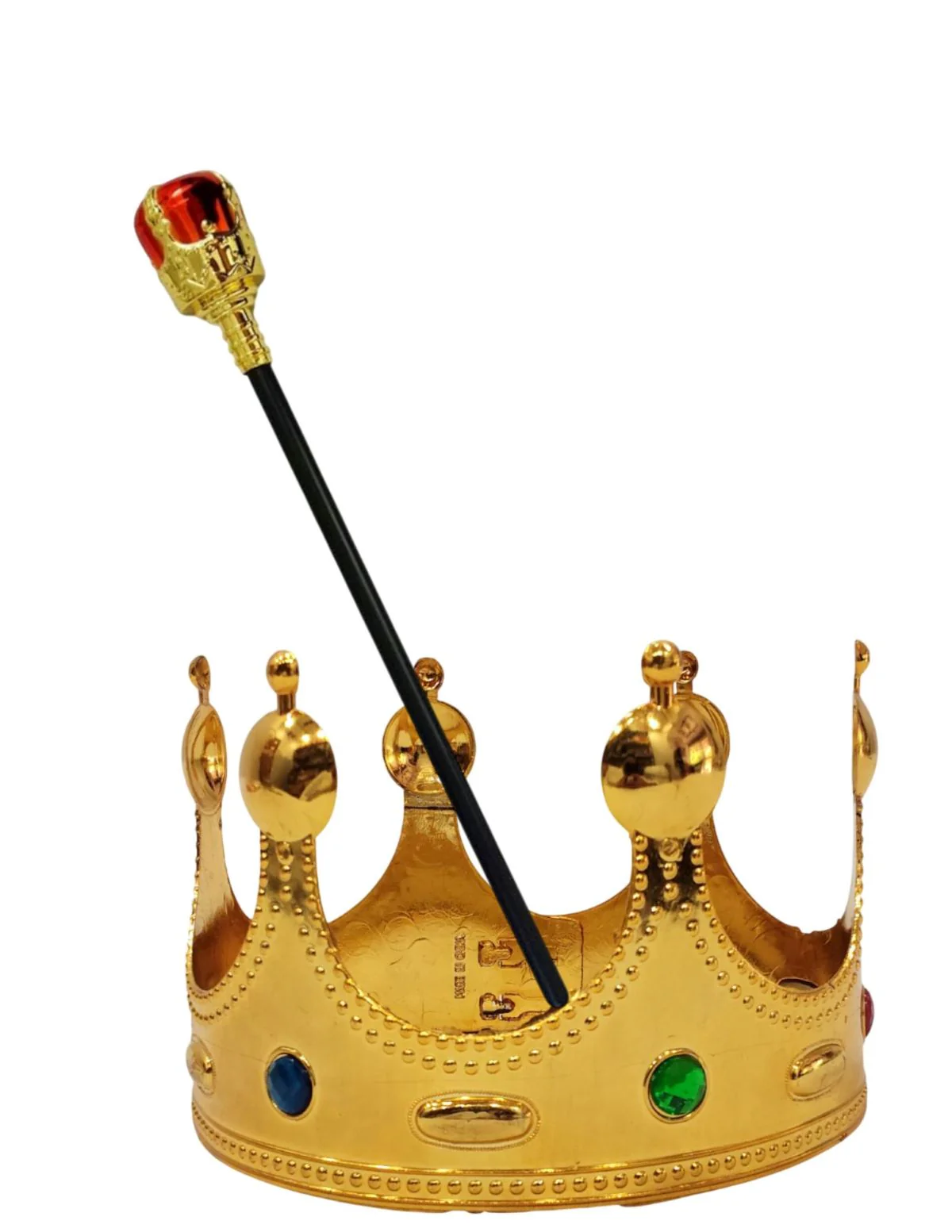 Royal King Crown/Taj & Scepter Set for Kids  Fancy Dress Accessories with Metallic Finish for Halloween, Cosplay & Themed Events | Free Size - Image 7
