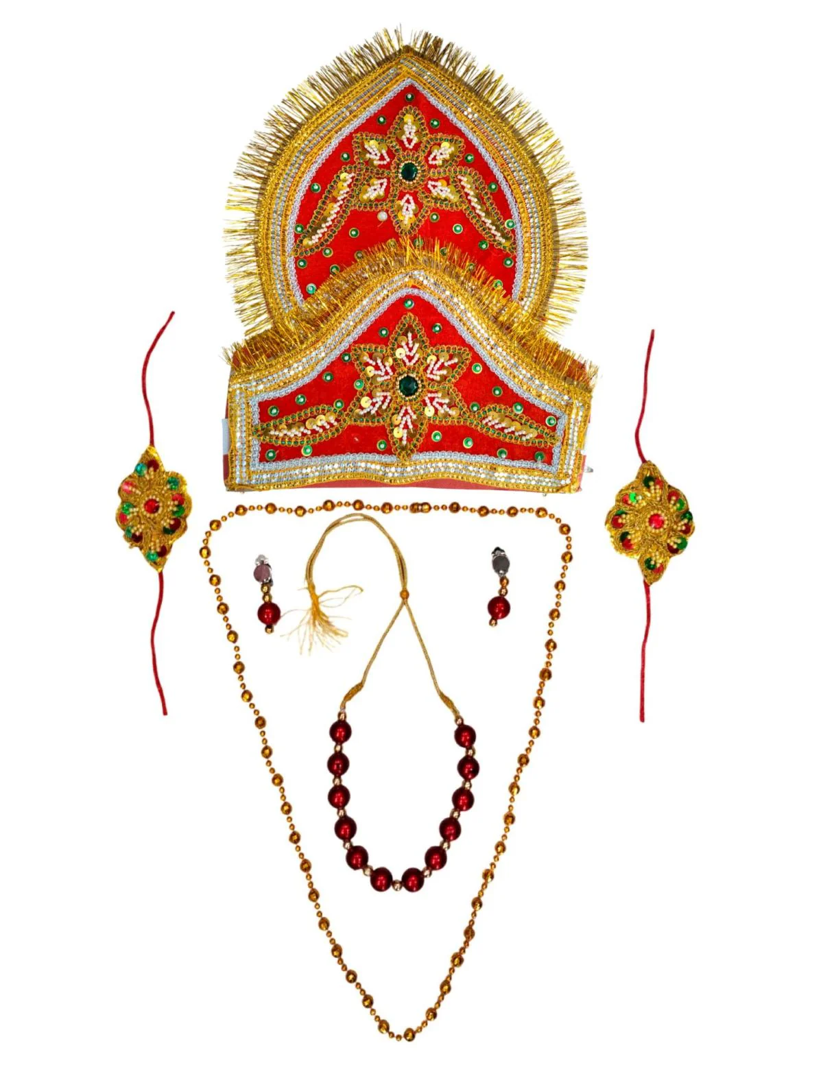 Royal King & Mythological Character Accessory Set for Adults – Jewellery Set for School Grown-ups | Ideal for Ramleela, Fancy Dress & Cultural Events | Adults