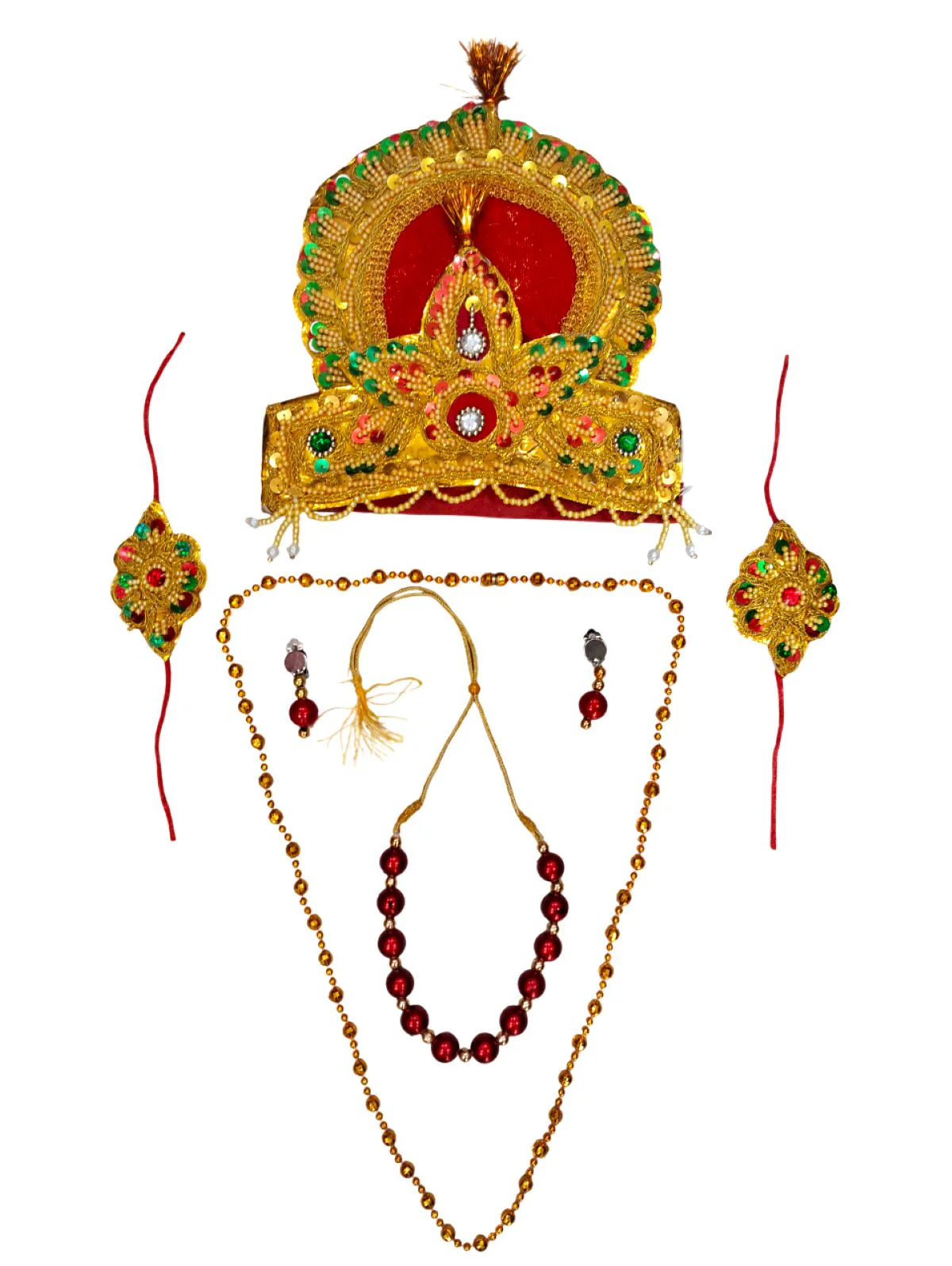 Royal King & Mythological Character Accessory Set for Kids – Crown & Jewellery set Combo | Ideal for Ramleela, Fancy Dress & Cultural Events | Kids
