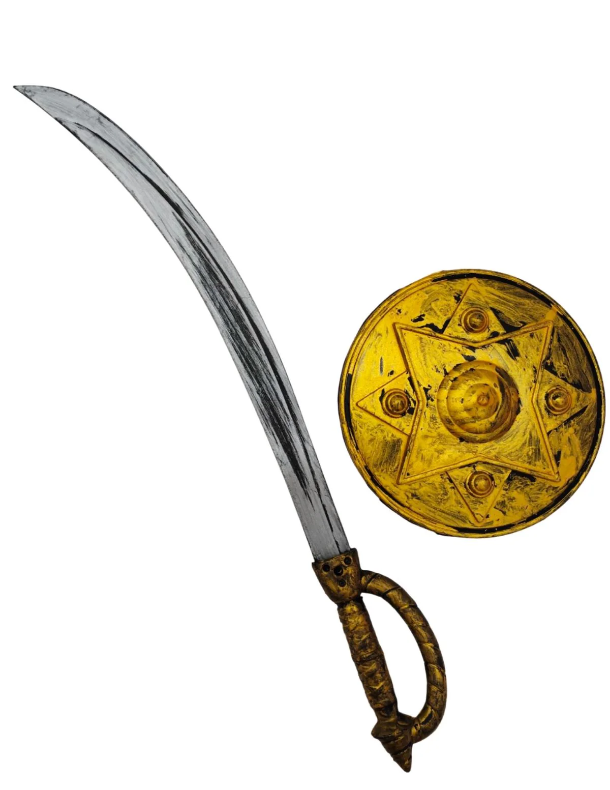 Shivaji Sword and Shield Set for Kids – 26-Inch Royal-Look Toy Sword with 10-Inch Shield with Metallic Finish |Warrior Costume Accessory for Fancy Dress & Role Play