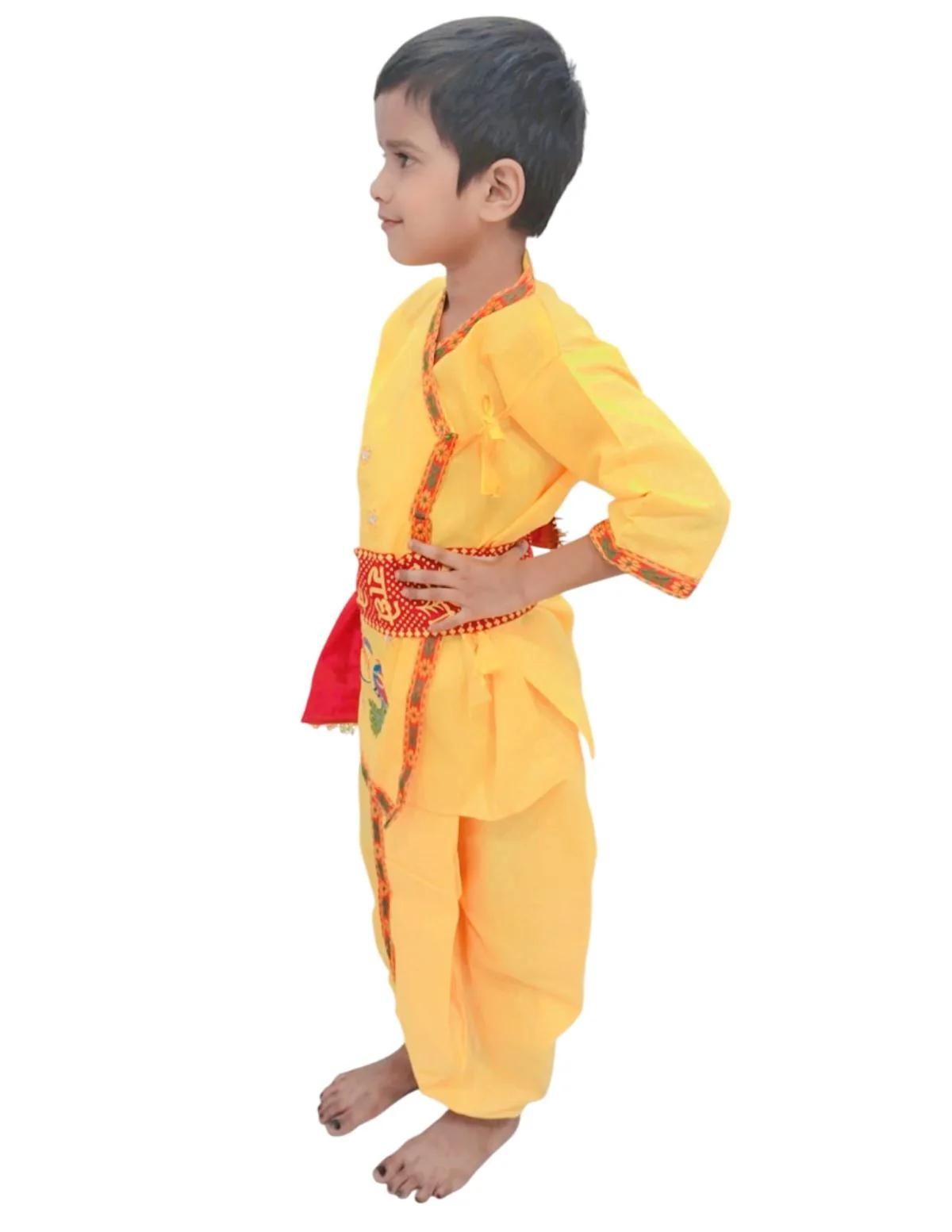 Shri Krishna Dress for Baby Boy | Print Krishna Costume for Kids with Patka | Janmashtami Photoshoot Outfit | Kanha Dress for Baby Boy | Fancy Dress Costumes for Kids - Image 10