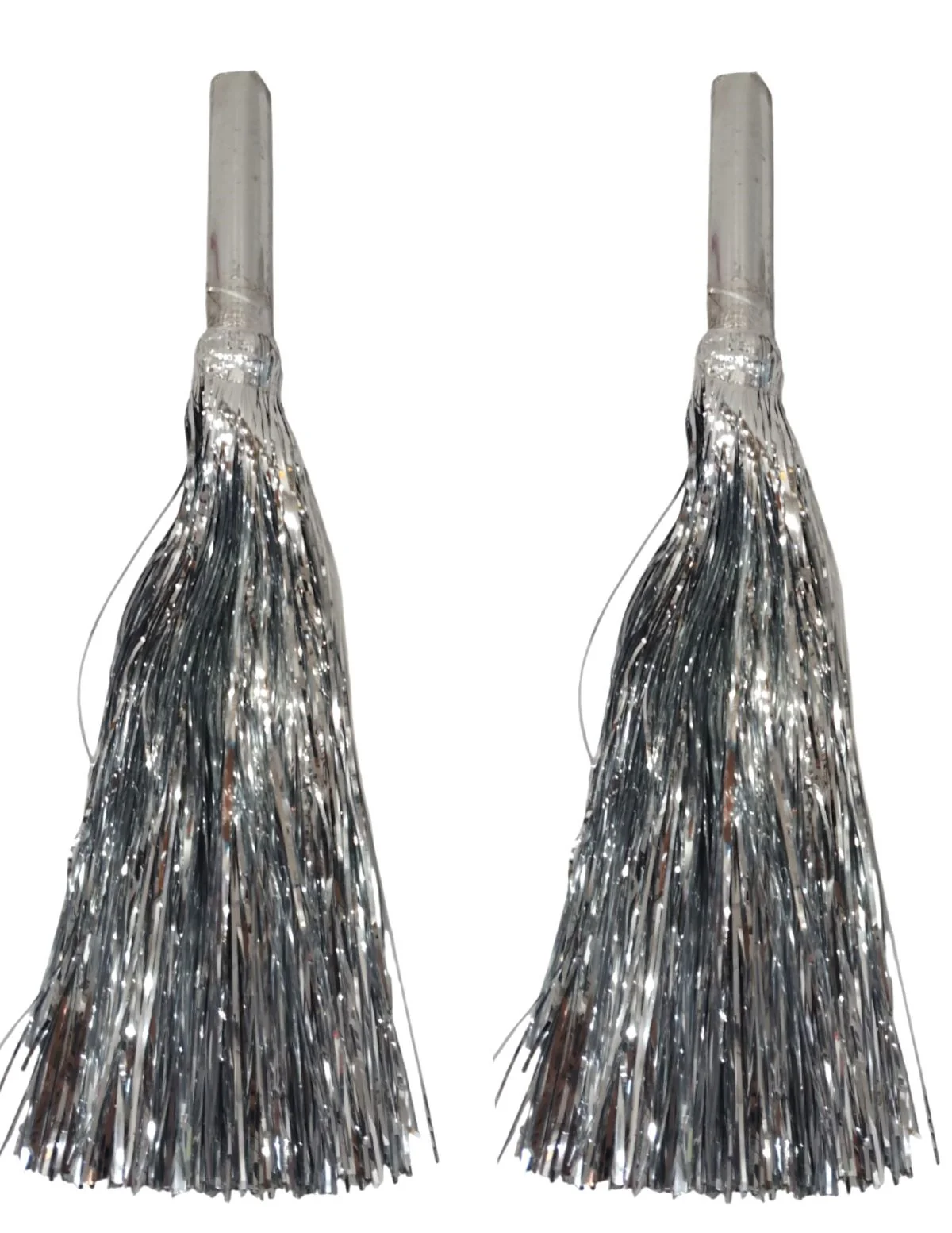Silver Pom Pom with Stick | Cheerleader Pompoms for Kids Dance | Pom Poms for Kids for Dance & Sports Events | Cheer Girls Pom Pom for School Annual Day | Fancy Dress Costume Acessory