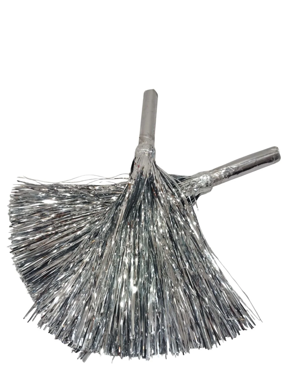 Silver Pom Pom with Stick | Cheerleader Pompoms for Kids Dance | Pom Poms for Kids for Dance & Sports Events | Cheer Girls Pom Pom for School Annual Day | Fancy Dress Costume Acessory - Image 3