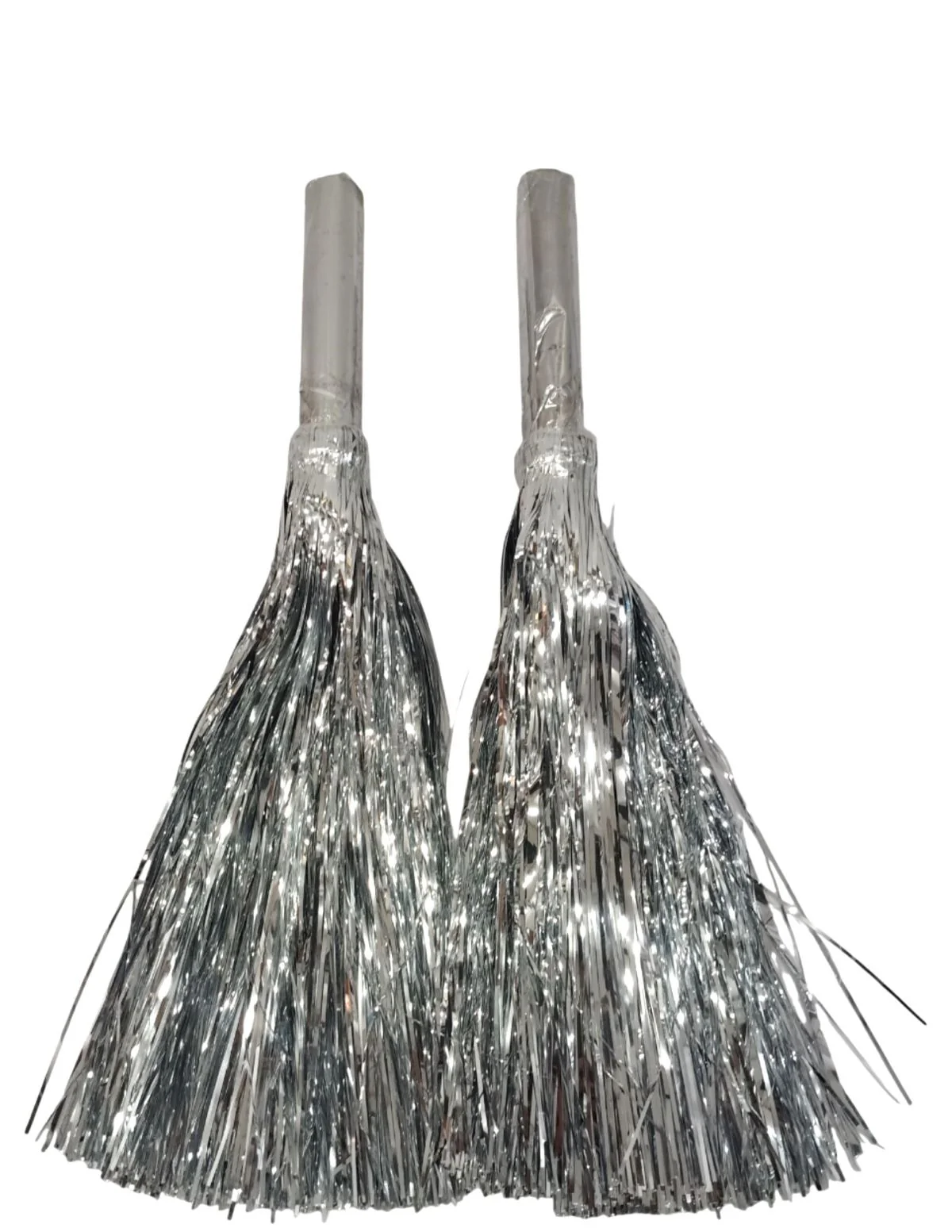 Silver Pom Pom with Stick | Cheerleader Pompoms for Kids Dance | Pom Poms for Kids for Dance & Sports Events | Cheer Girls Pom Pom for School Annual Day | Fancy Dress Costume Acessory - Image 4