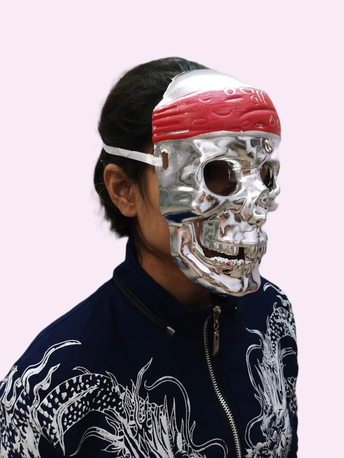 Silver Skeleton Horror Skull Pirate Mask Fancy Dress Accessories for Halloween Boys & Adults - Image 3