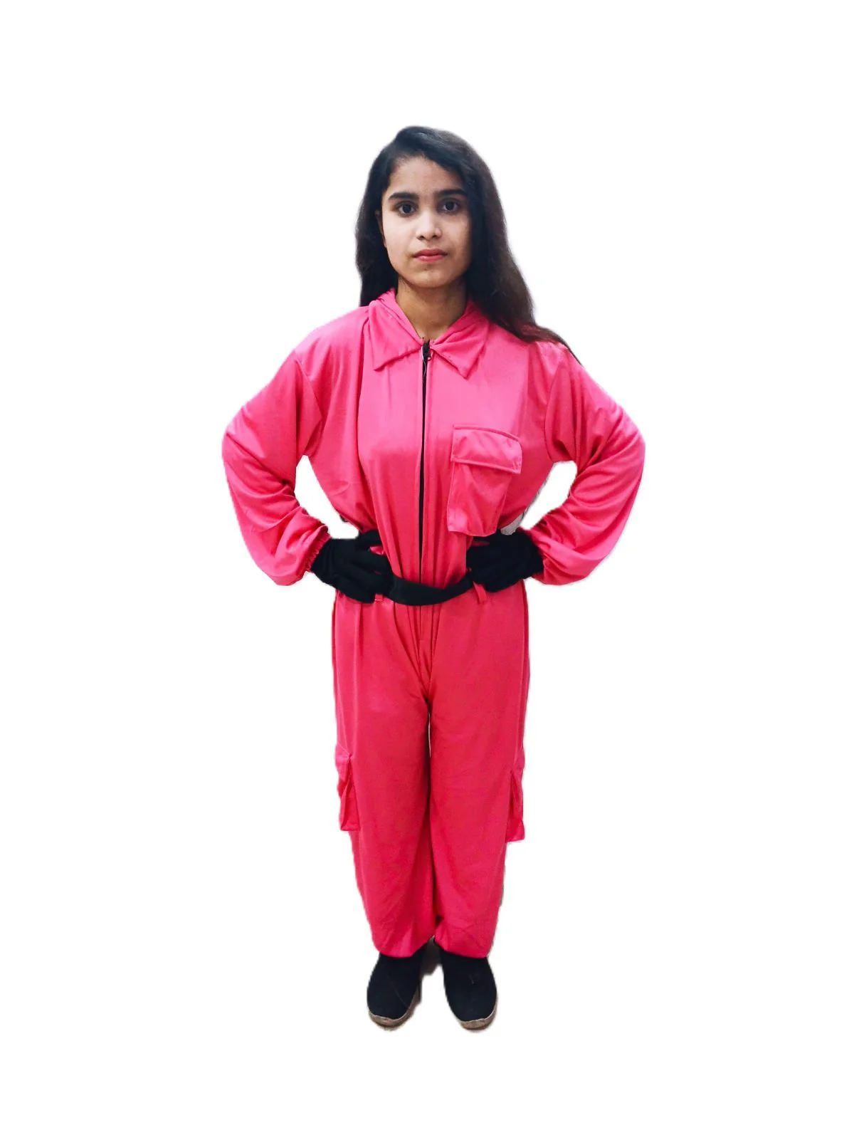 Survival Drama Korean TV Series Game Costume with Attached Hood, Assorted Plastic Mask & Belt - Halloween Cosplay Outfit for Adults | For Girls and Women - Image 5