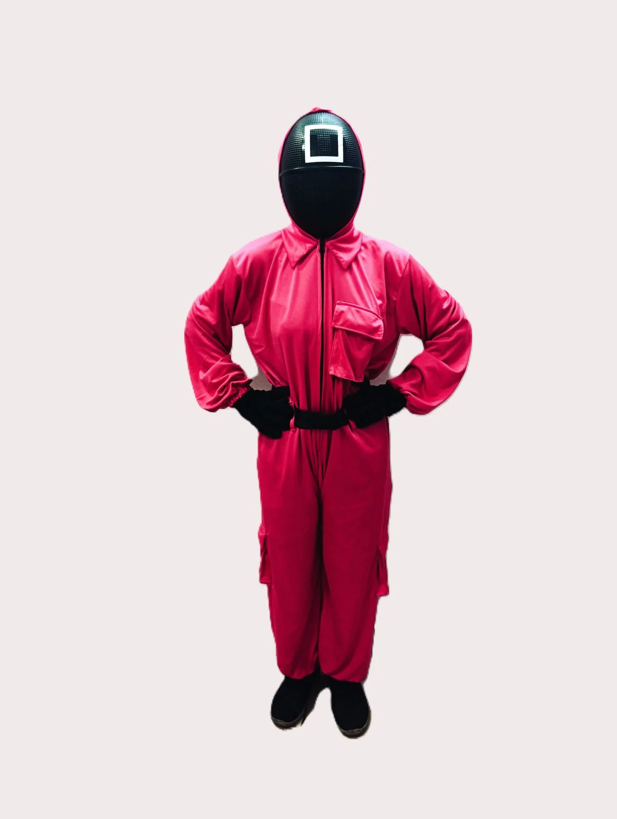 Survival Drama Korean TV Series Game Costume with Attached Hood, Assorted Plastic Mask & Belt - Halloween Cosplay Outfit for Adults | For Girls and Women - Image 8
