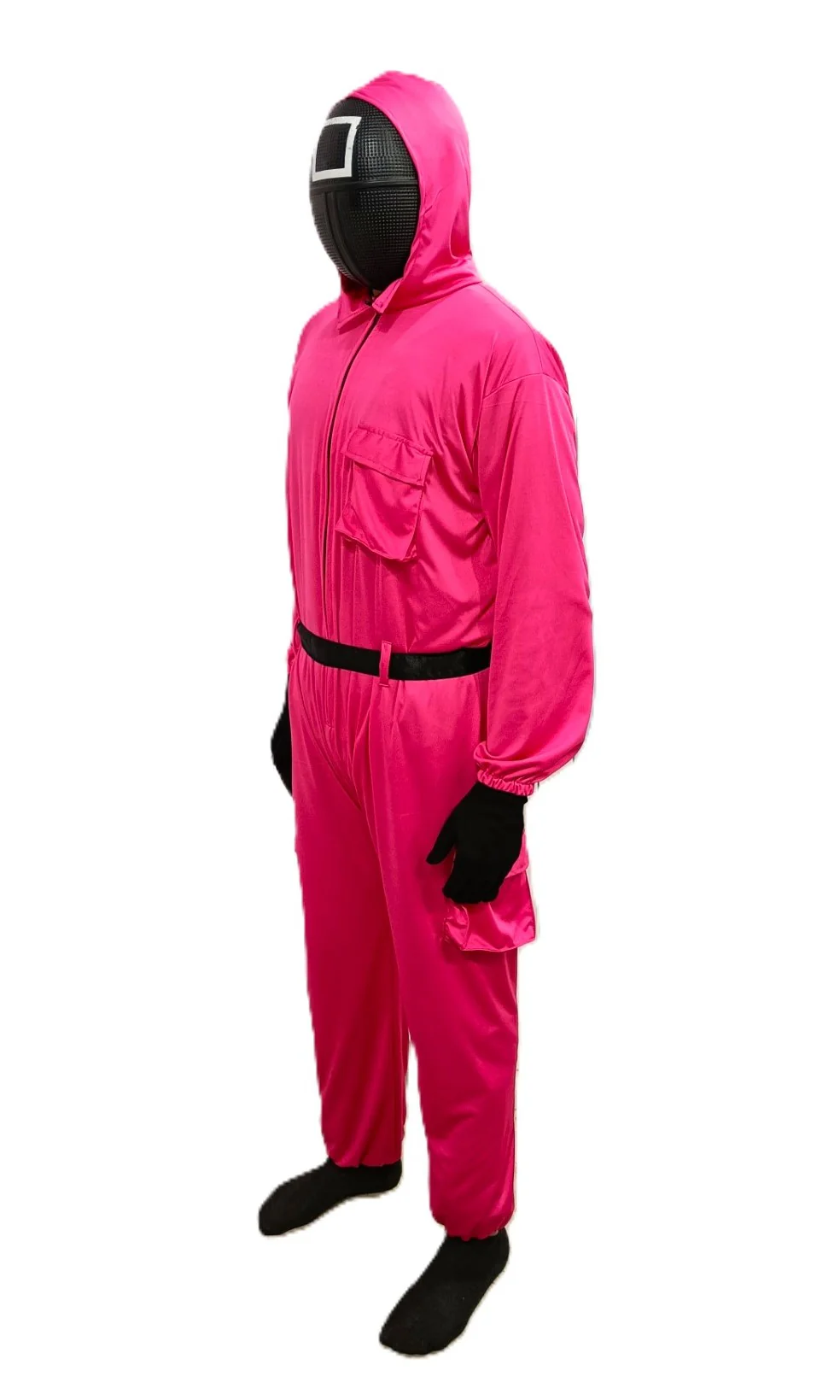 Survival Drama Korean TV Series Game Costume with Attached Hood, Plastic Mask & Belt - Halloween Cosplay Outfit for Adults | For Mens - Image 4
