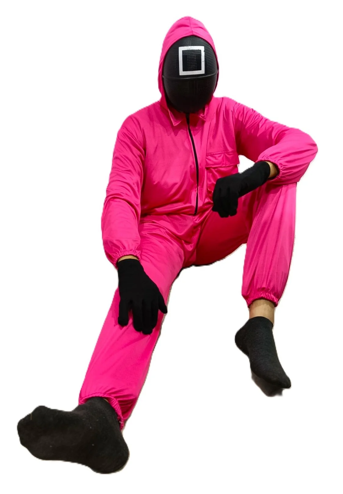 Survival Drama Korean TV Series Game Costume with Attached Hood, Plastic Mask & Belt - Halloween Cosplay Outfit for Adults | For Mens - Image 5