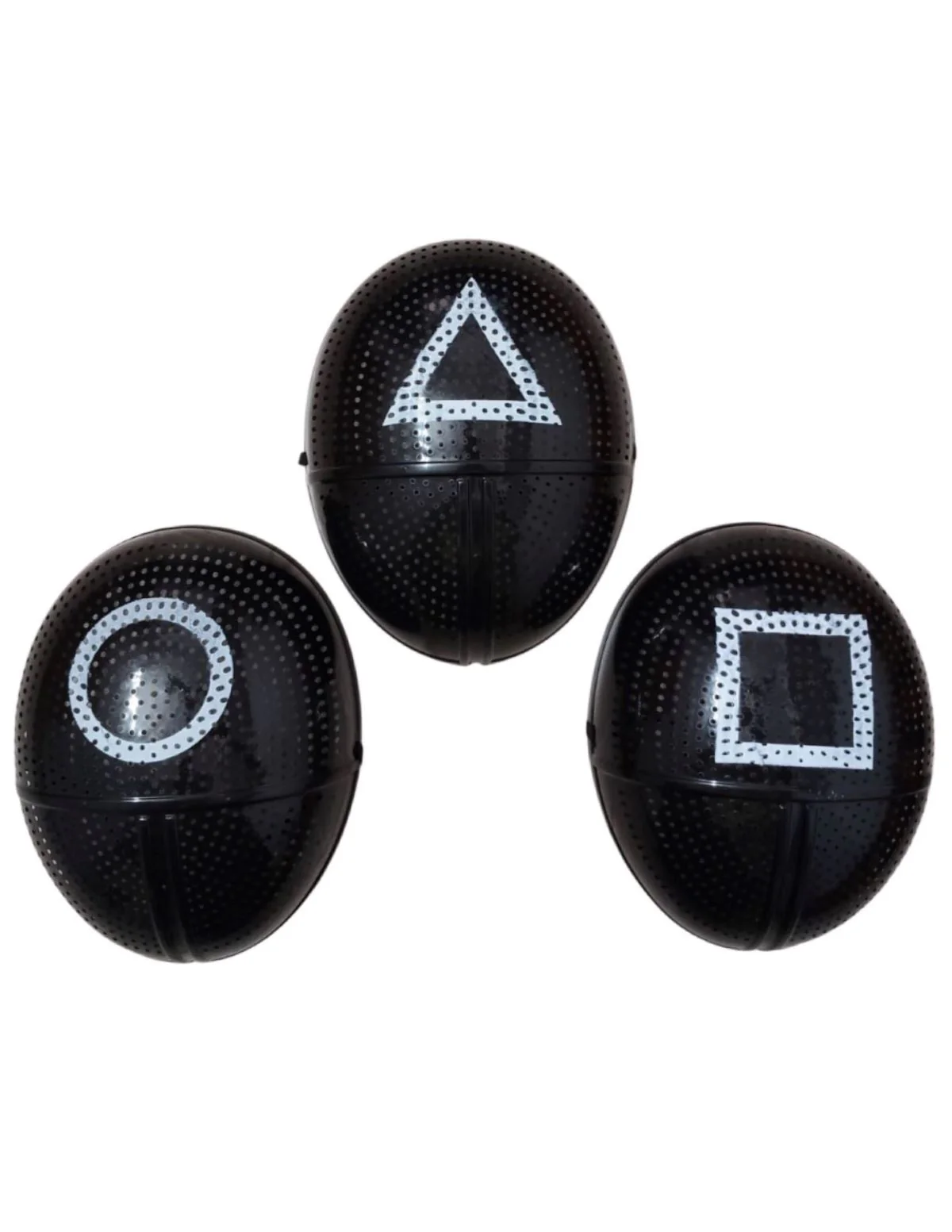 Survival Drama Korean TV Series Game Plastic Mask Combo – Set of 3 (Square, Triangle, Circle) | Halloween Cosplay Mask for Adults | Fancy Dress Accessory