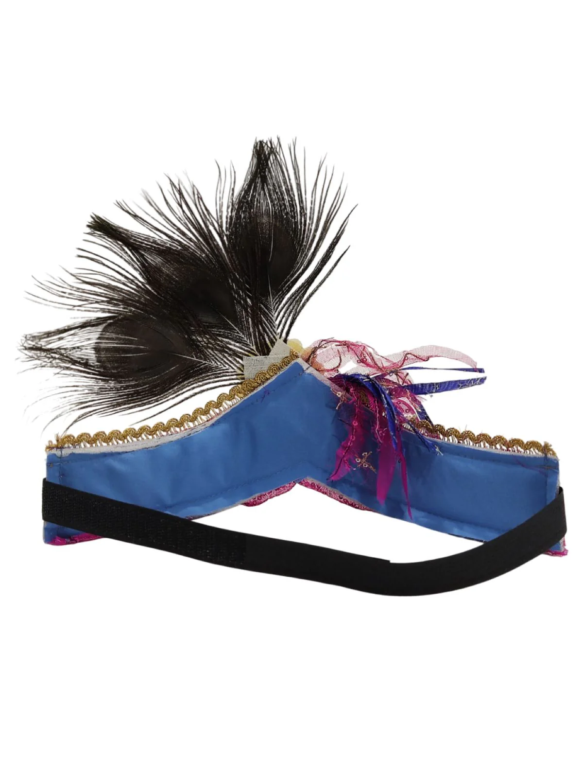 Traditional Krishna Pagdi for Kids & Adults – Handmade Crown with Peacock Feather & Embellishments | Krishna Mukut for Baby Boy | Adjustable Velcro | Janmashtami Fancy Dress Accessory - Image 3