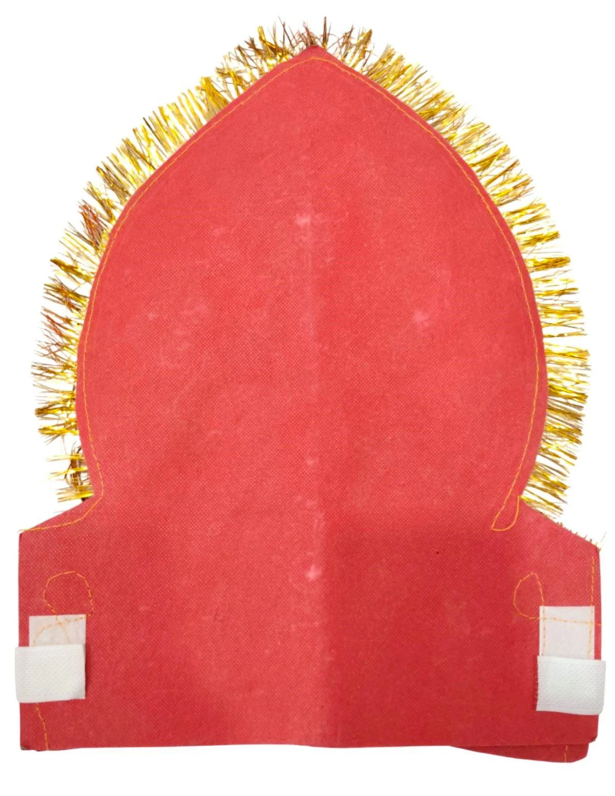 Traditional Red Mukut for Adults – Adjustable Crown with Pearl Work & Velcro Closure | Ideal for Ramleela, Goddess Costume & Fancy Dress Events - Image 4
