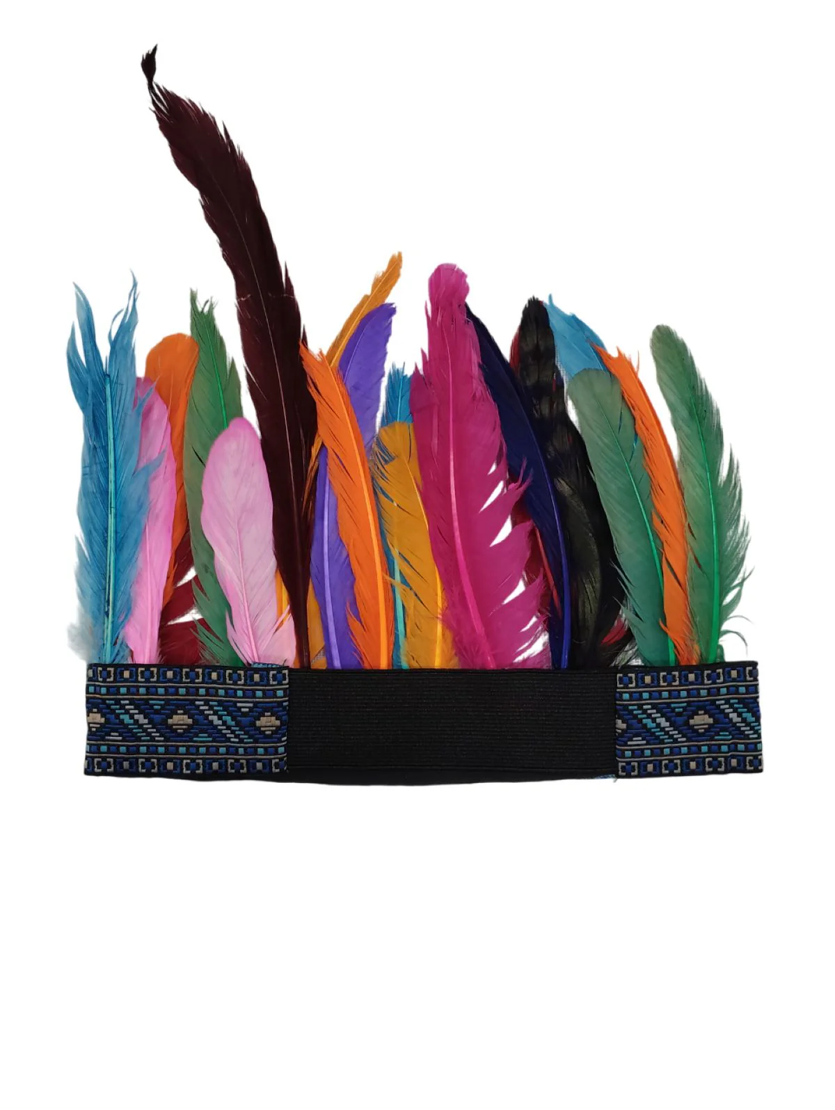Unisex Adivasi Tribal Dance Costume – Tiger Print Fur Material | One-Shoulder Outfit with Armlets & Multicolor Feather Headdress - Image 13