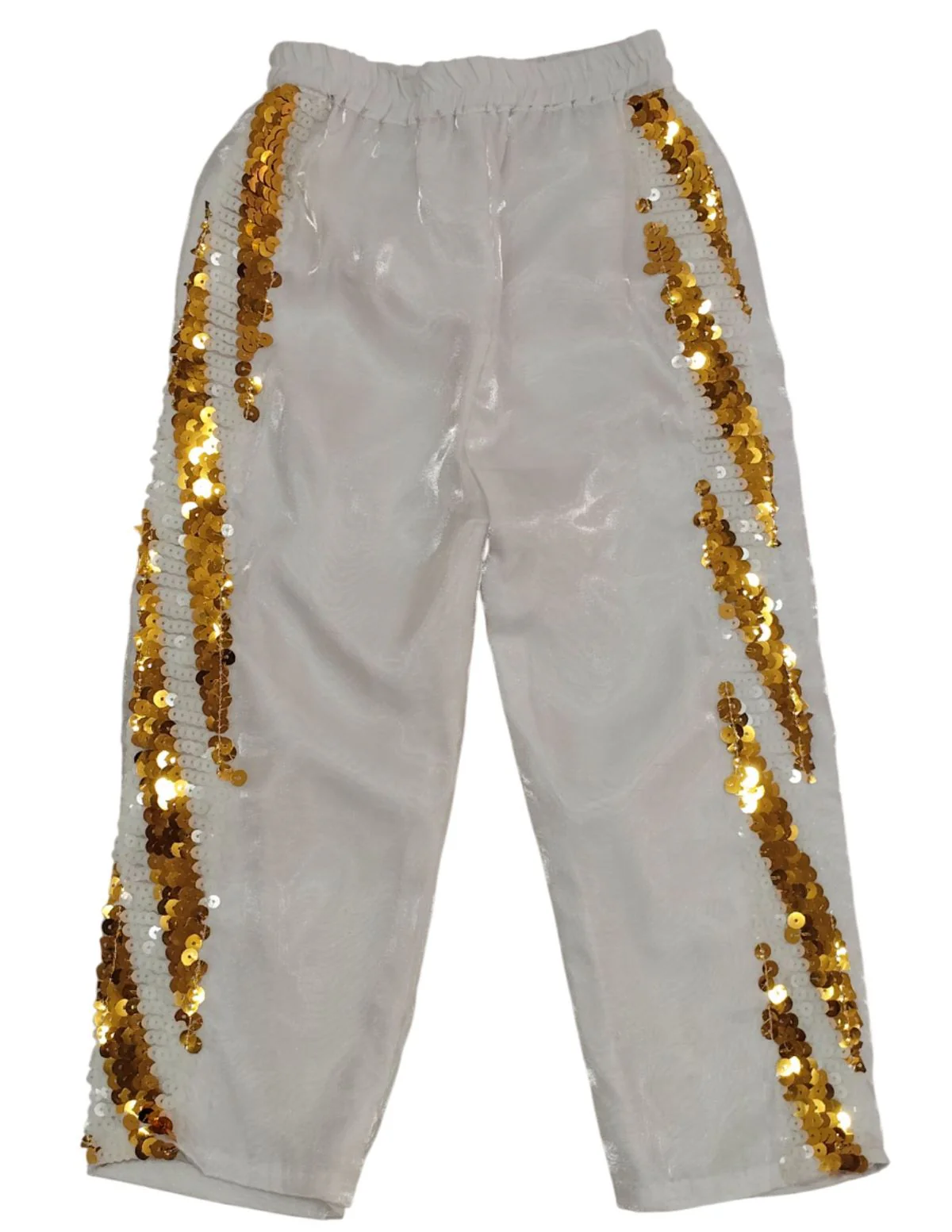White & Golden Sequin Western Dance Costume for Boys | Stylish Shiny Full Sleeve Shirt and Pant Set with Zipper Closure | Dance Costume for Boys | Fancy Dress for Boys - Image 10