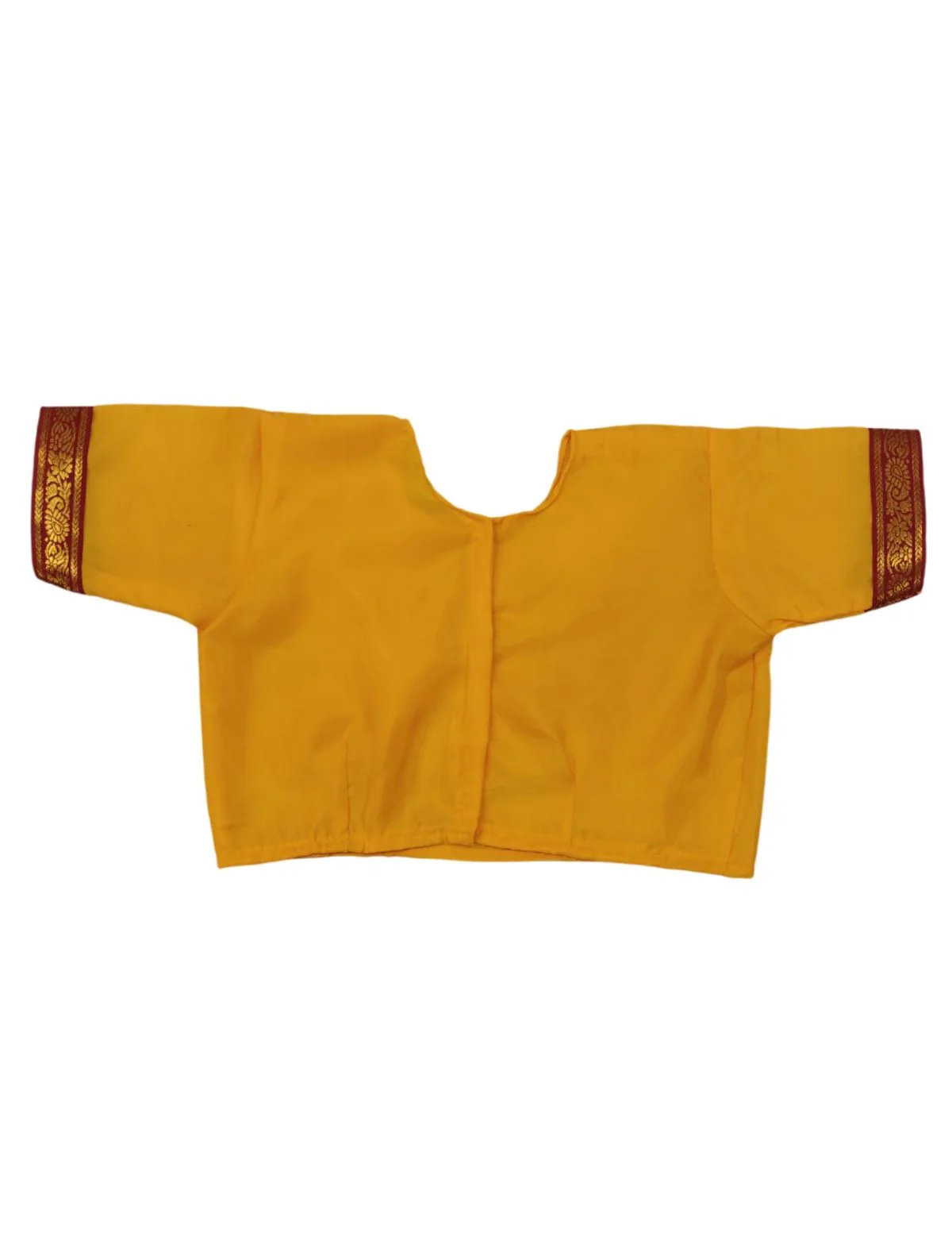 Yellow & Red Bharatanatyam Saree Indian Classical Dance Costume for Girls | Kids & Adult Fancy Dress Costume - Image 9