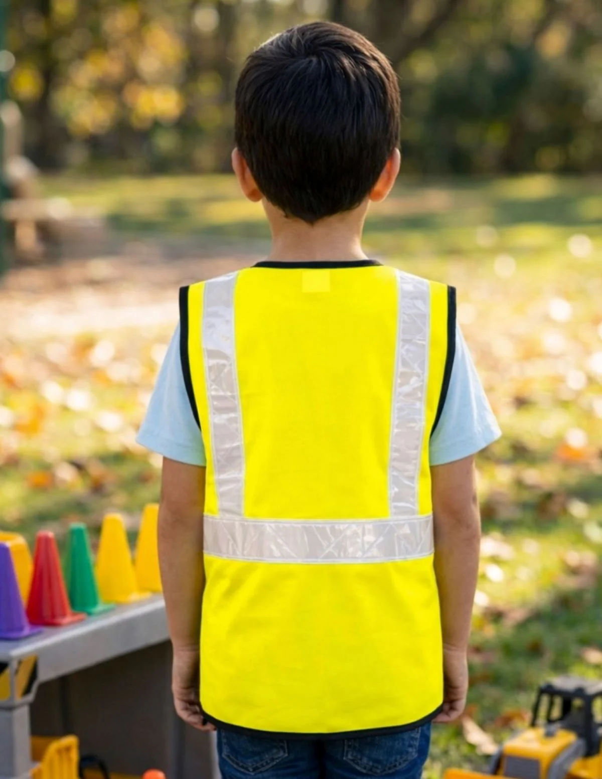 Yellow Reflective Safety Jacket for Kids | Labor Day Dress Costume | Worker Uniform Vest | Bike Safety Jacket | School Fancy Dress Costume - Image 4