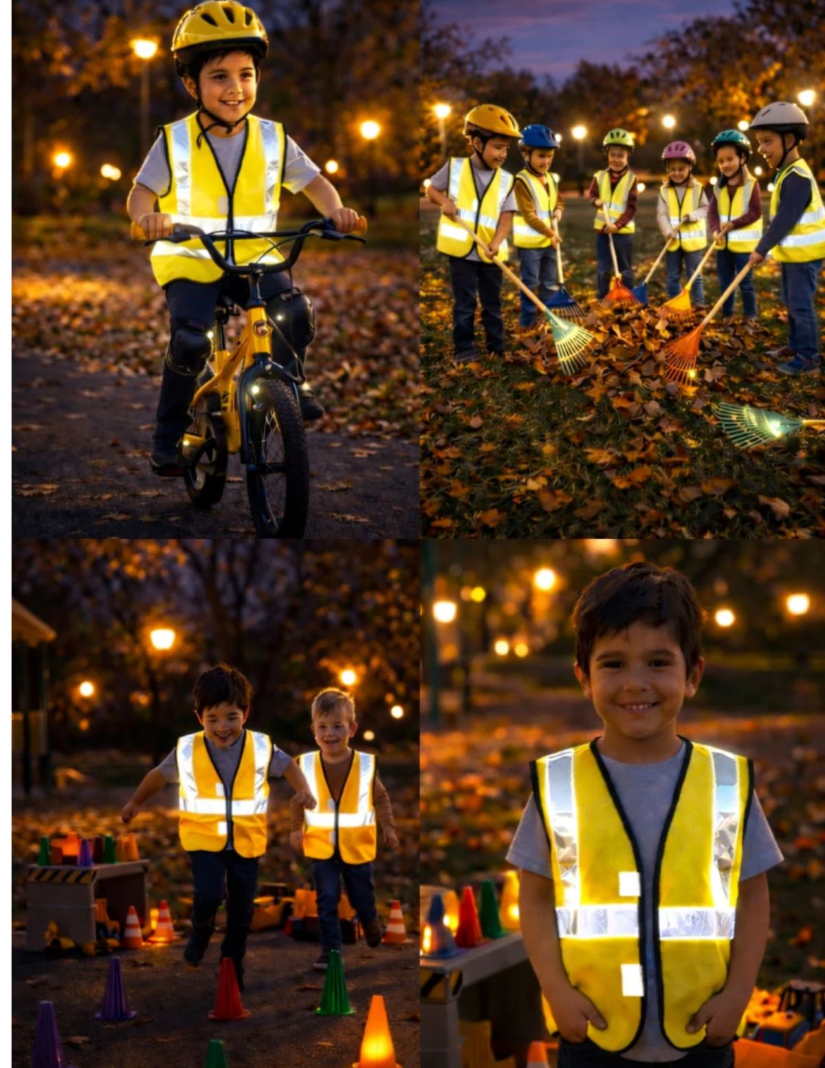 Yellow Reflective Safety Jacket for Kids | Labor Day Dress Costume | Worker Uniform Vest | Bike Safety Jacket | School Fancy Dress Costume - Image 9