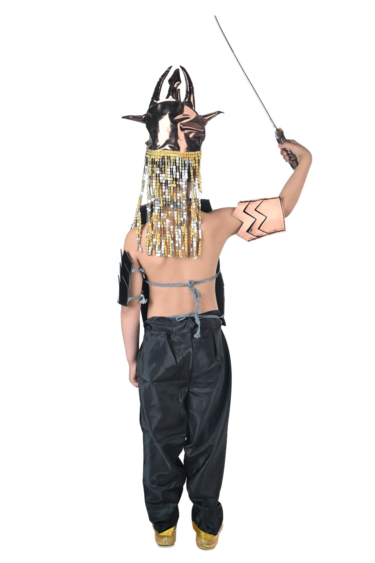 Baahubali Warrior Indian Movie Character with Helmet & Sword Kids & Adults Fancy Dress Costume - Image 3