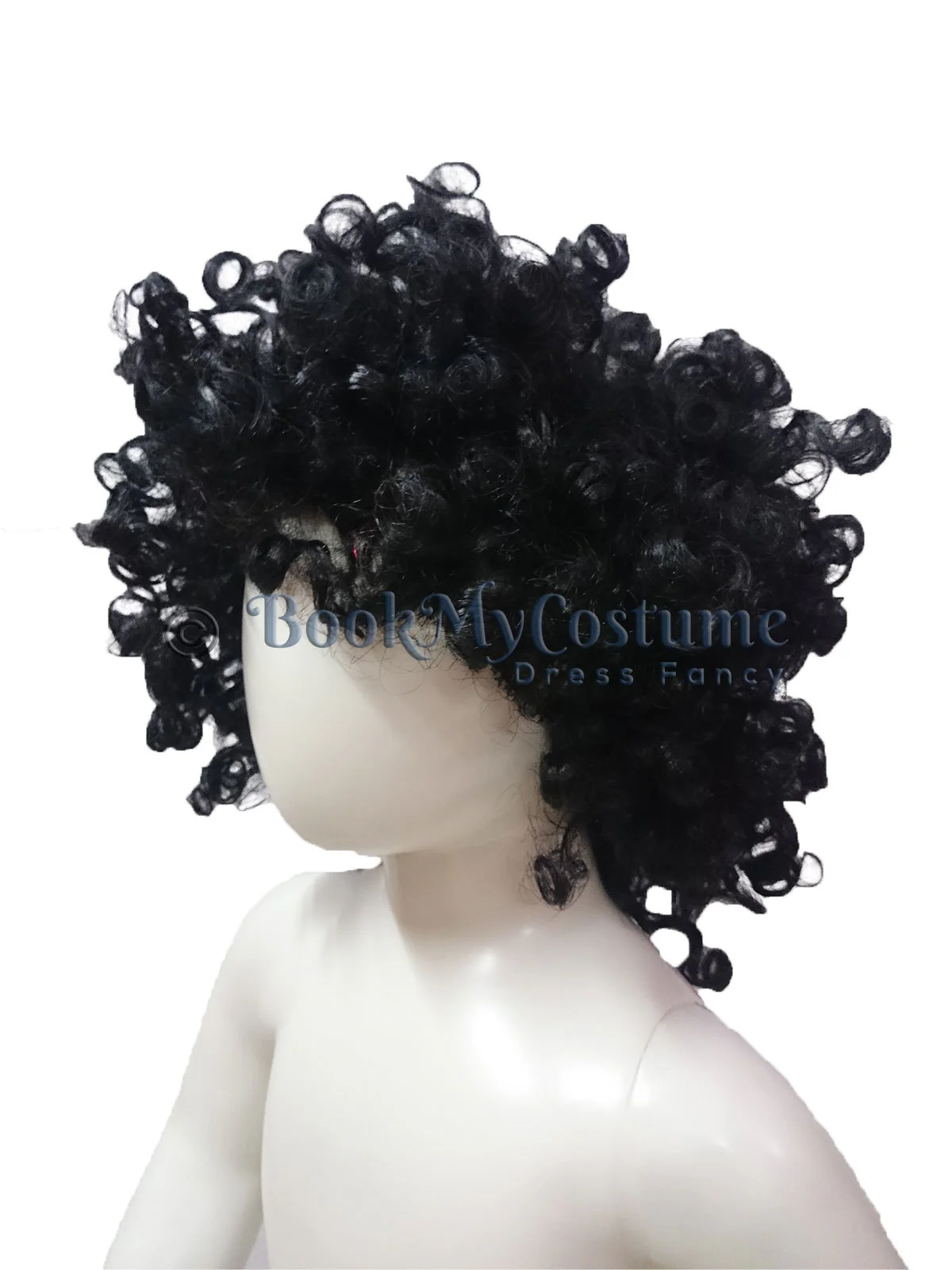 Black Curly Hair Wig Unisex Adult & Kids Fancy Dress Costume Accessory - Image 7
