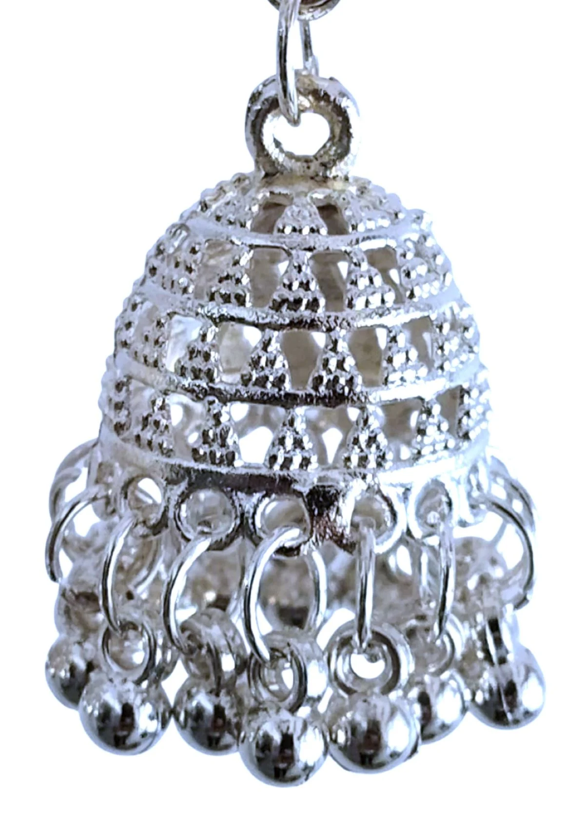 Elegant Silver Jhumkas Earrings Jewellery - Indian Regional Fancy Dress Costume Accessory for Girls - Image 3