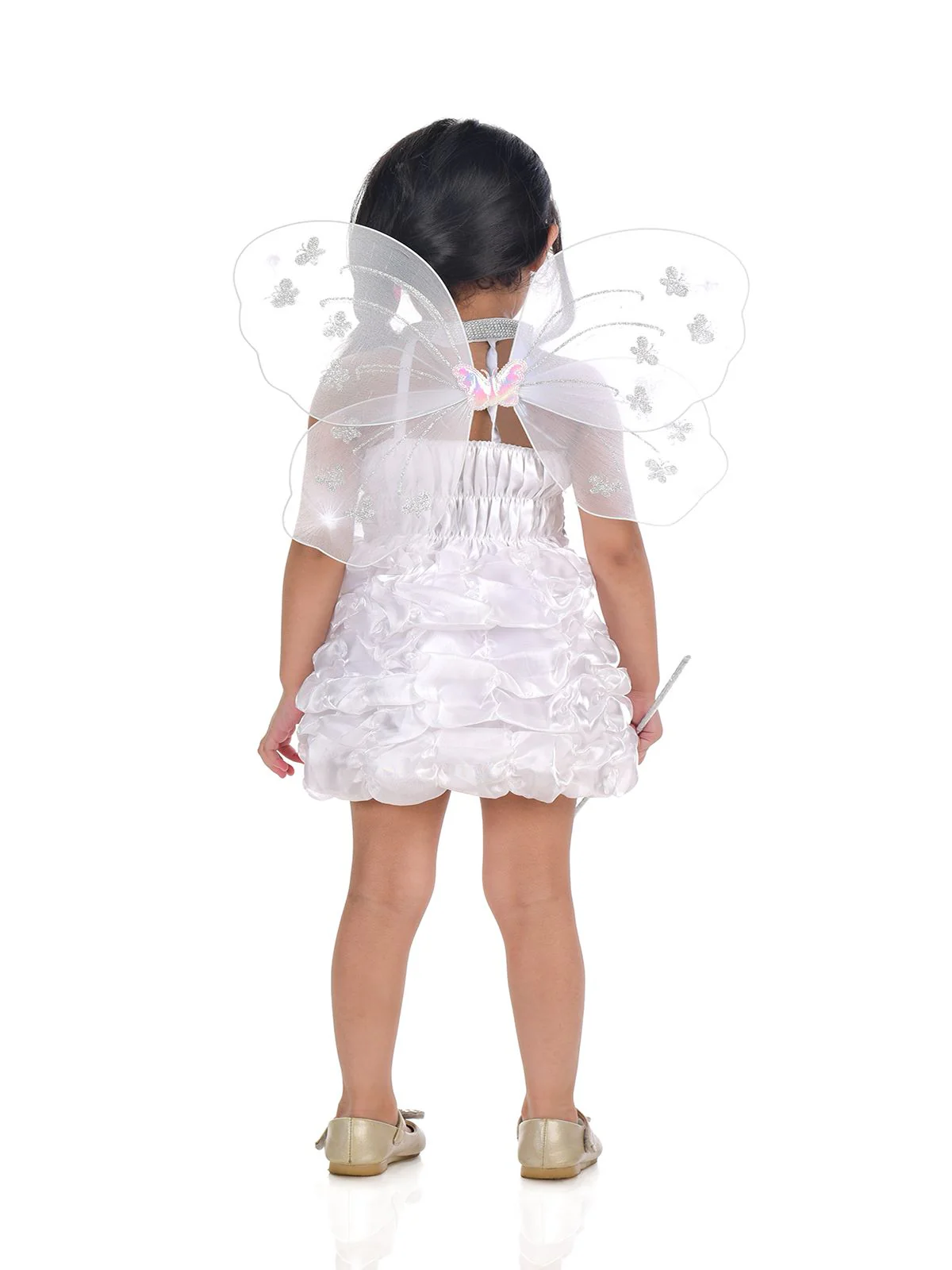 Fairy Angel Girls with White Wings Girls for Kids Fancy Dress Costume - Image 3