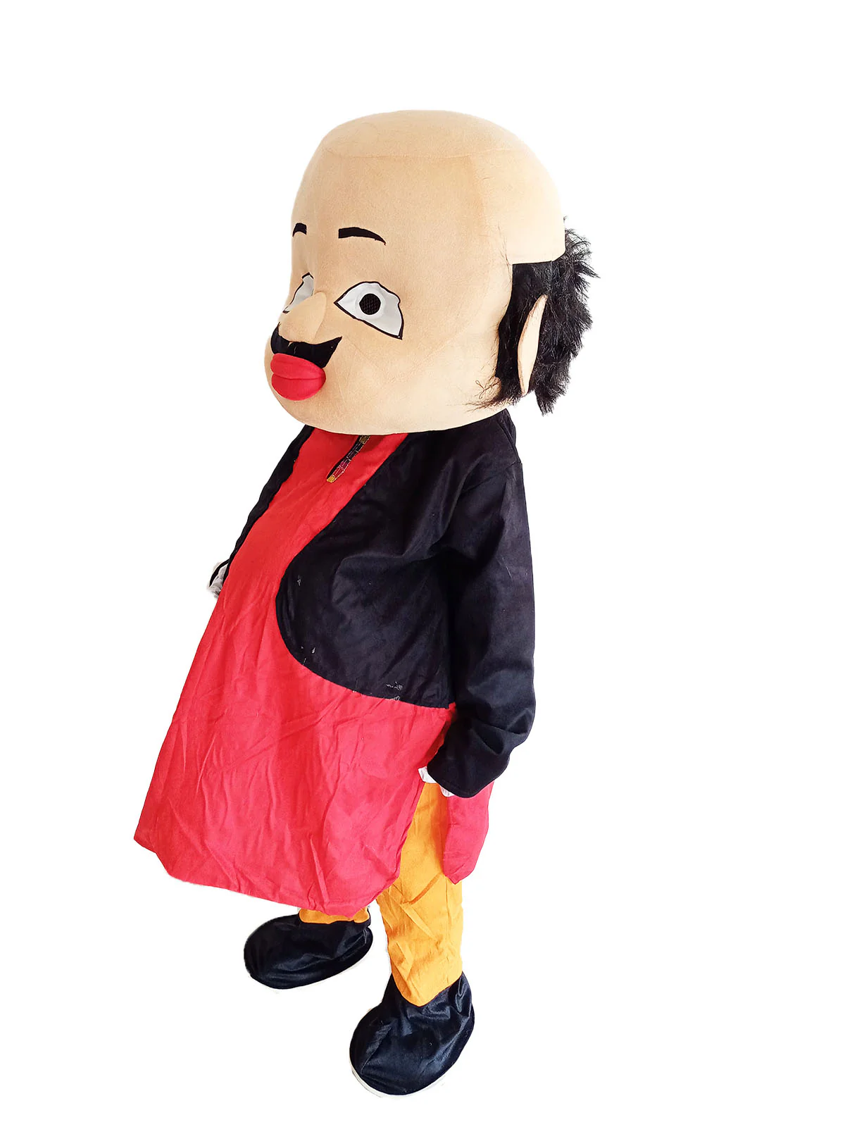 Fat & Samosa-Loving Indian Cartoon Character Mascot Costume For Theme Birthday Party & Events|Adults|Full Size Adults | Red & Yellow - Image 2