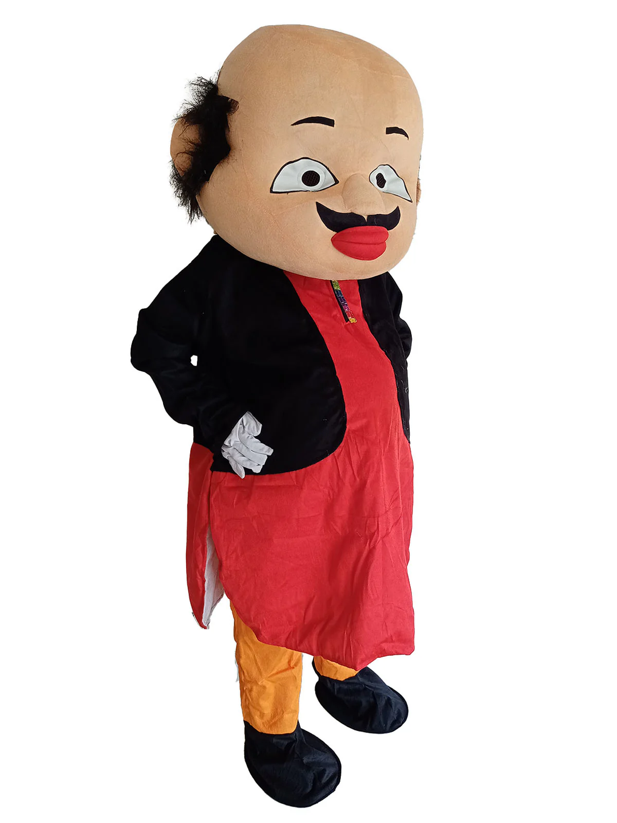 Fat & Samosa-Loving Indian Cartoon Character Mascot Costume For Theme Birthday Party & Events|Adults|Full Size Adults | Red & Yellow - Image 3