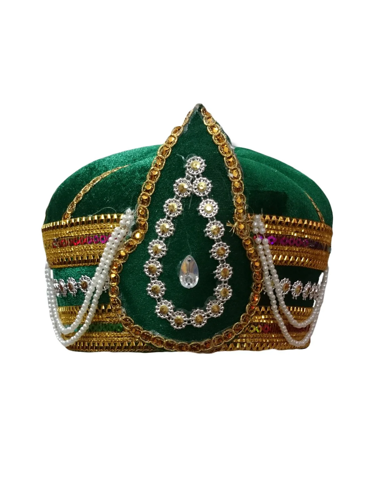 Green Mughal Emperor Ruler Pagdi Indian Turban for Boys and Men - Image 3