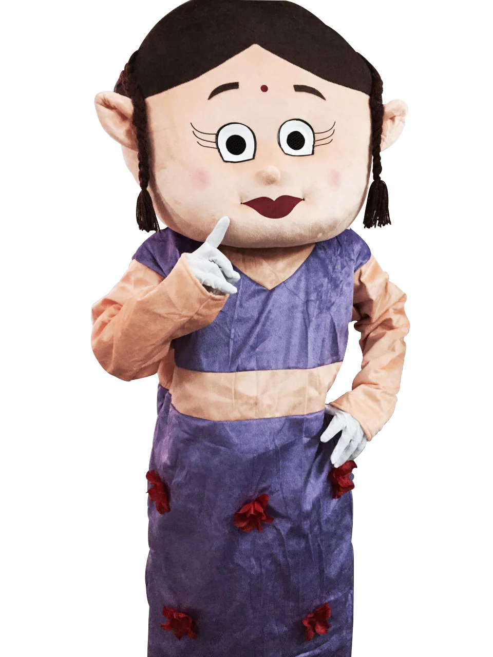 Buy Indian Village Girl Cartoon Character Mascot Costume For Theme Birthday Party & Events | Adults | Full Size - Image 2