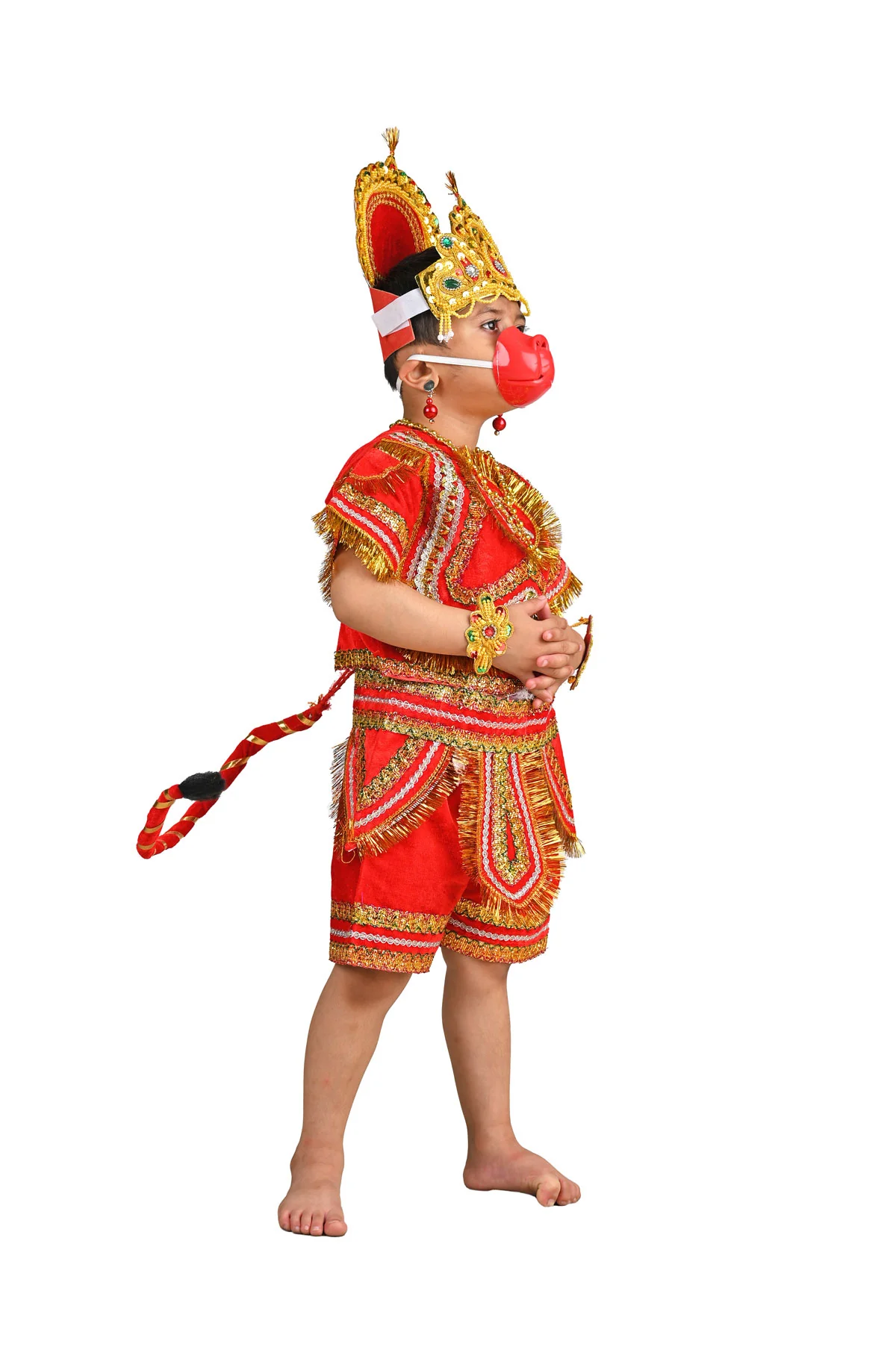 Lord Hanuman Bajrang Bali Monkey God Hindu Kids & Adults Fancy Dress Costume | Without Gada - Image 3
