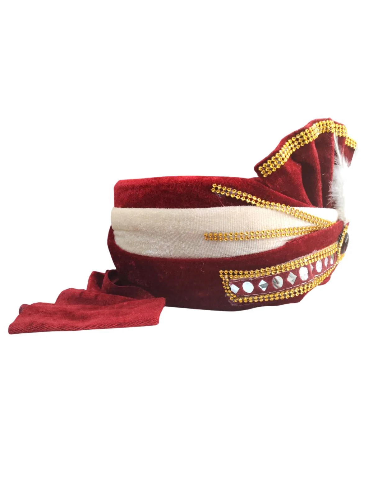Maroon Indian Dulha Pagdi Indian Wedding Turban for Kids 2-11 Years - Image 3