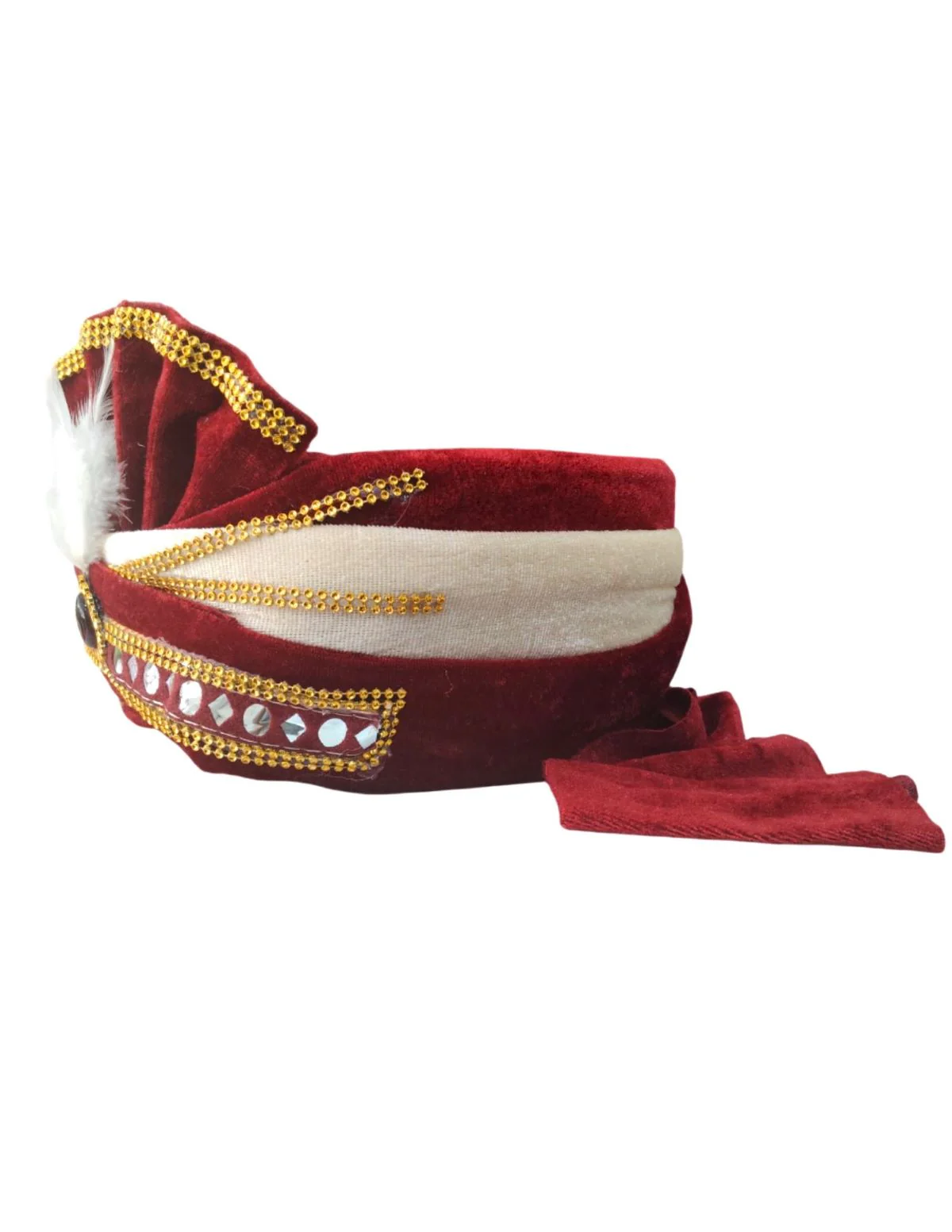 Maroon Indian Dulha Pagdi Indian Wedding Turban for Kids 2-11 Years - Image 5