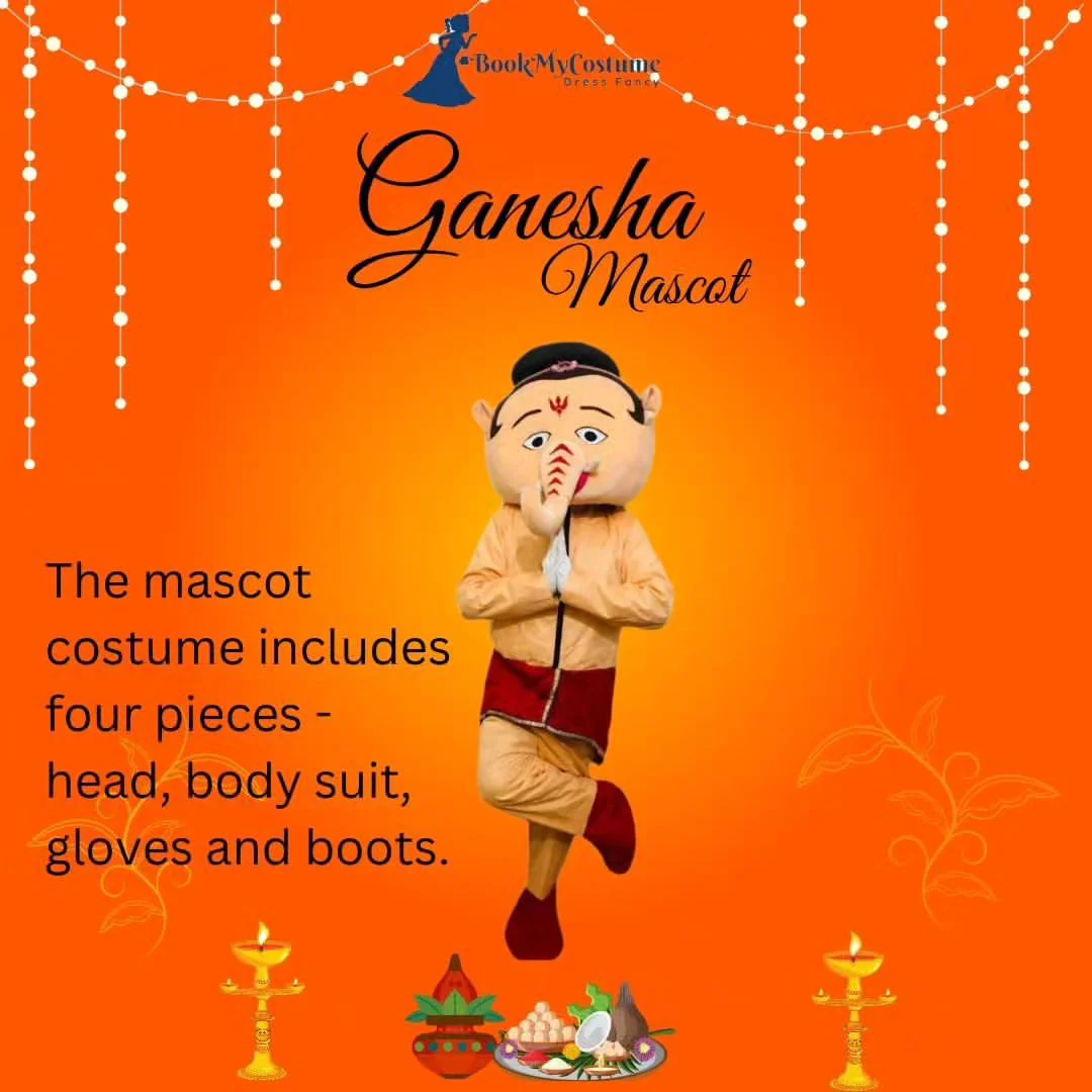 My Friend Ganesha Cartoon Mascot Costume For Theme Birthday Party & Events | Adults | Full Size - Image 2