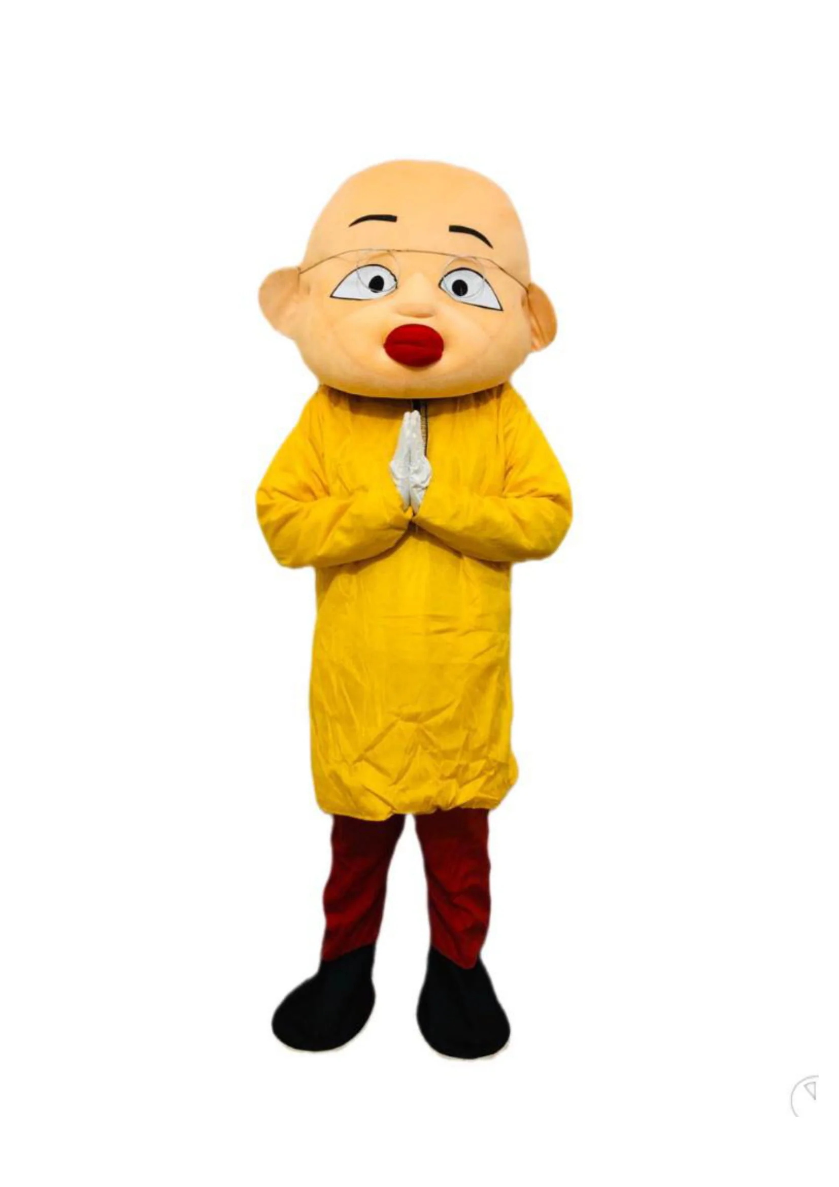 Comic Slim Funny Character Costume for Adults | Yellow T-Shirt,orange Trouser & Mask Set | Cartoon Character Fancy Dress Costumes for Events, Stage Shows & Parties | Full Size | Adults