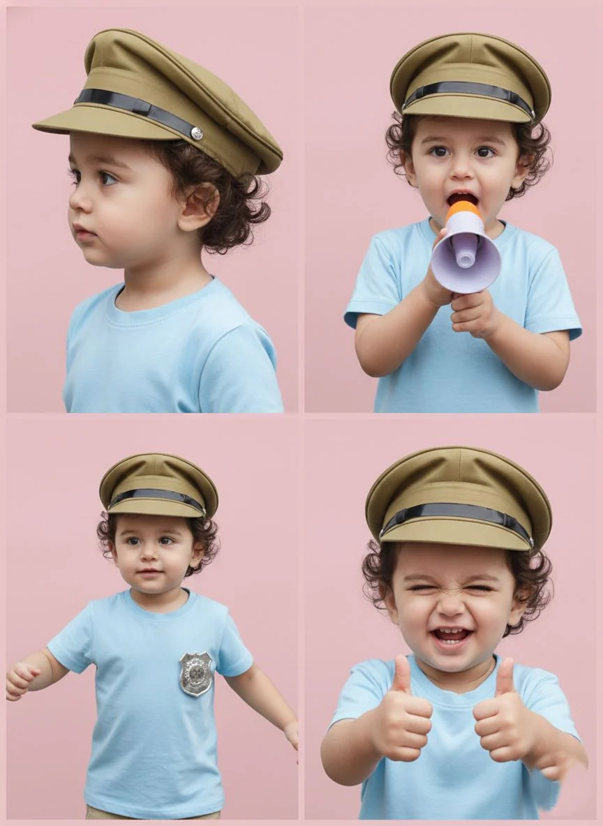 Police Inspector Commissioner Khakhi Cap for Boys and Men - Image 11