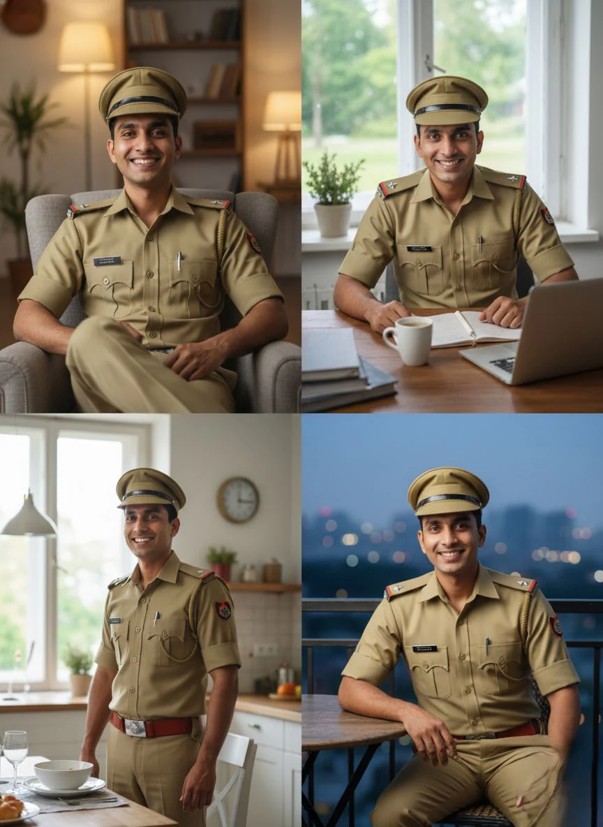 Police Inspector Commissioner Khakhi Cap for Boys and Men - Image 12