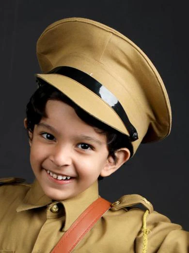 Police Inspector Commissioner Khakhi Cap for Boys and Men - Image 3