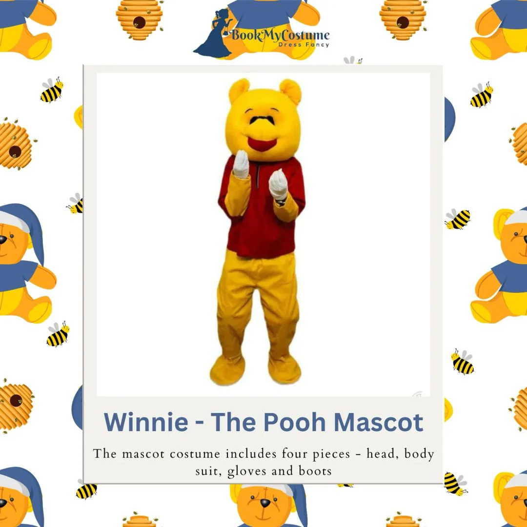 Buy Pooh the Bear Cartoon Mascot Costume For Theme Birthday Party & Events | Adults | Full Size - Image 5