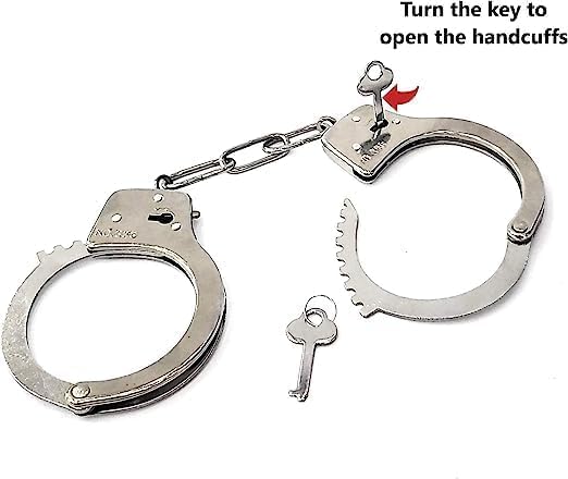 Prisoner Handcuffs Light Metal Hathkadi Working Lock & Parts Fancy Dress Costume Accessory - Image 3