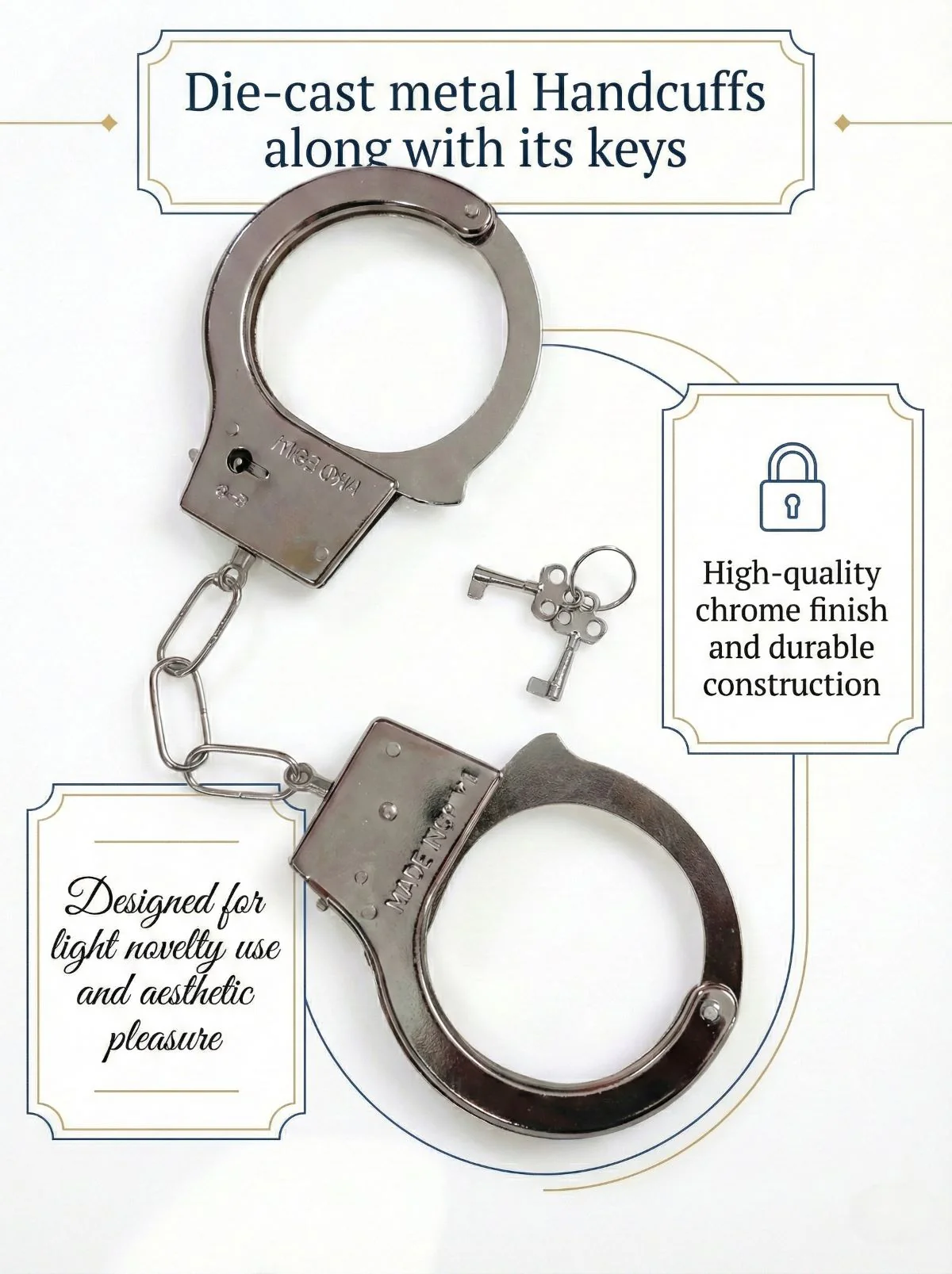 Prisoner Handcuffs Light Metal Hathkadi Working Lock & Parts Fancy Dress Costume Accessory - Image 6