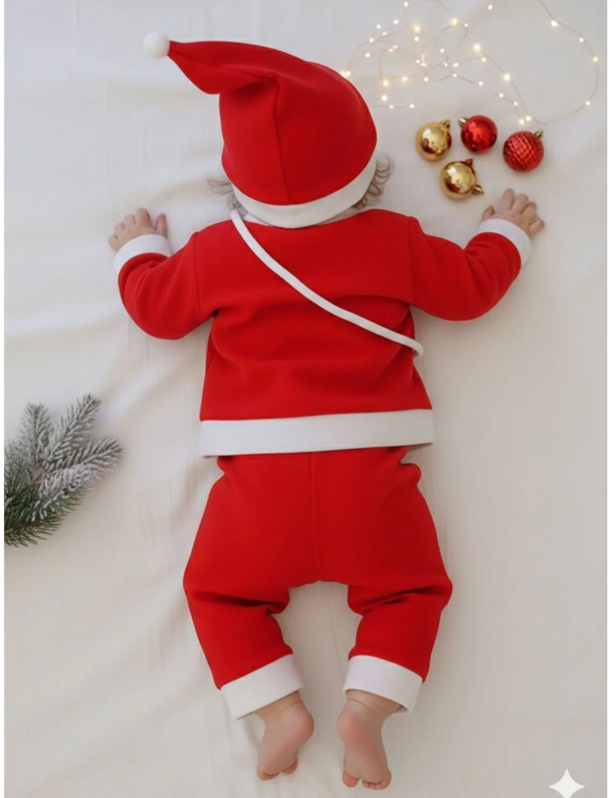 Santa Boy Costume Set of 4 (Jacket, Bottom, Bag, & Cap) Kids & Adults Christmas Costume - Image 17