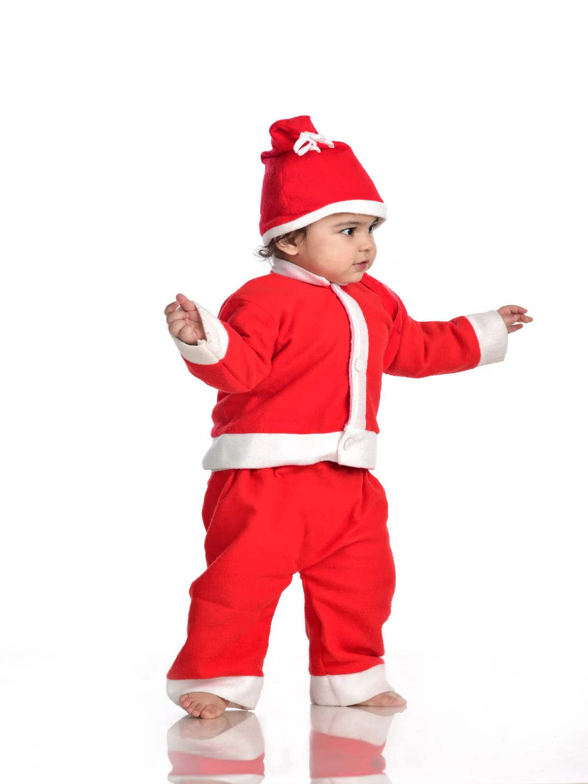 Santa Boy Costume Set of 4 (Jacket, Bottom, Bag, & Cap) Kids & Adults Christmas Costume - Image 6