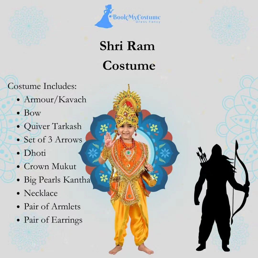 Shri Ram Hindu God King Ramlila Mythology Kids & Adults Fancy Dress Costume - Image 10