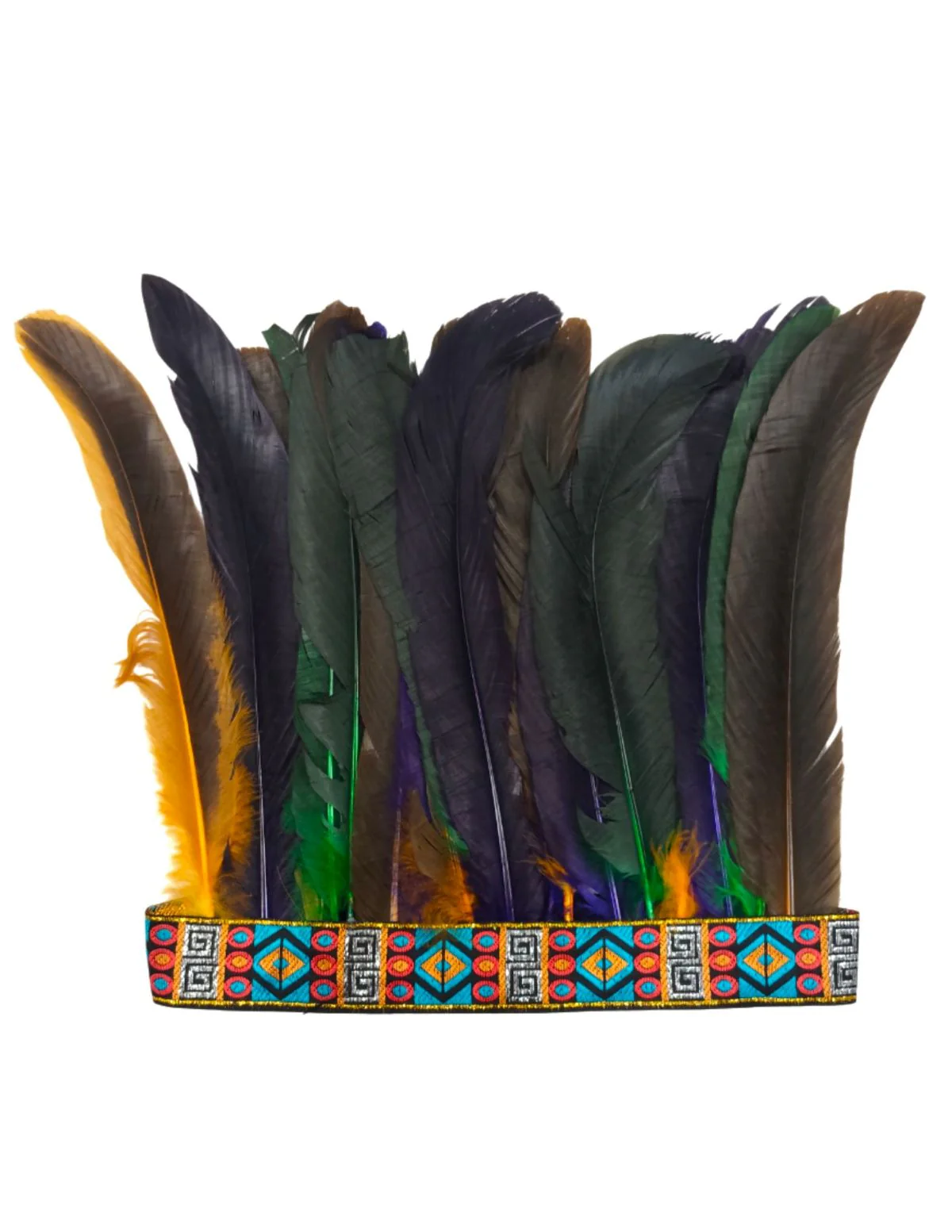 Carnival Multicolor Feather Headdress Crown Fancy Dress Costume - Image 2