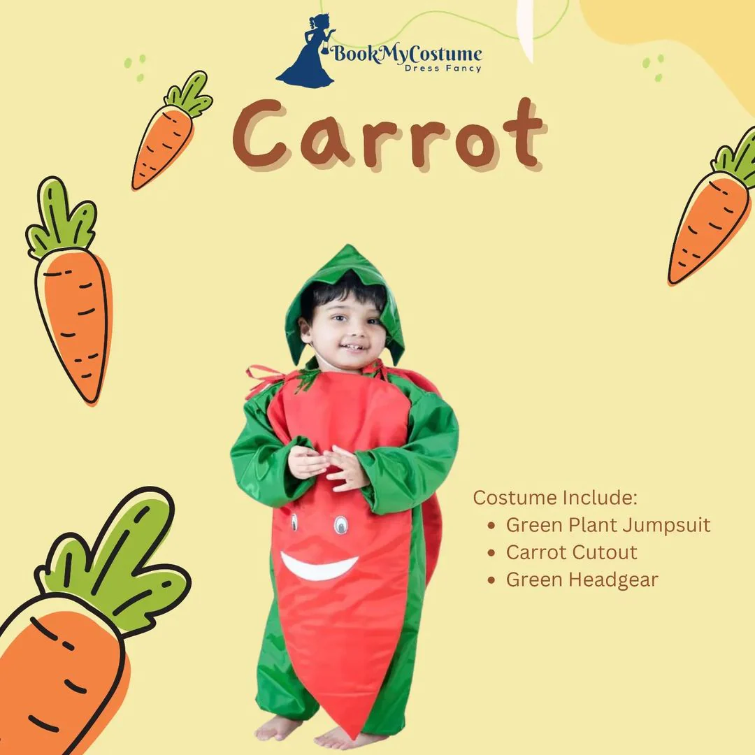 Carrot Gajar Vegetable Kids Fancy Dress Costume - Image 3