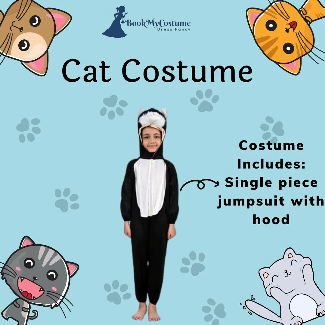Cat Billi Domestic Animal Kids Fancy Dress Costume for School Competitions and Events | For Kids - Image 3
