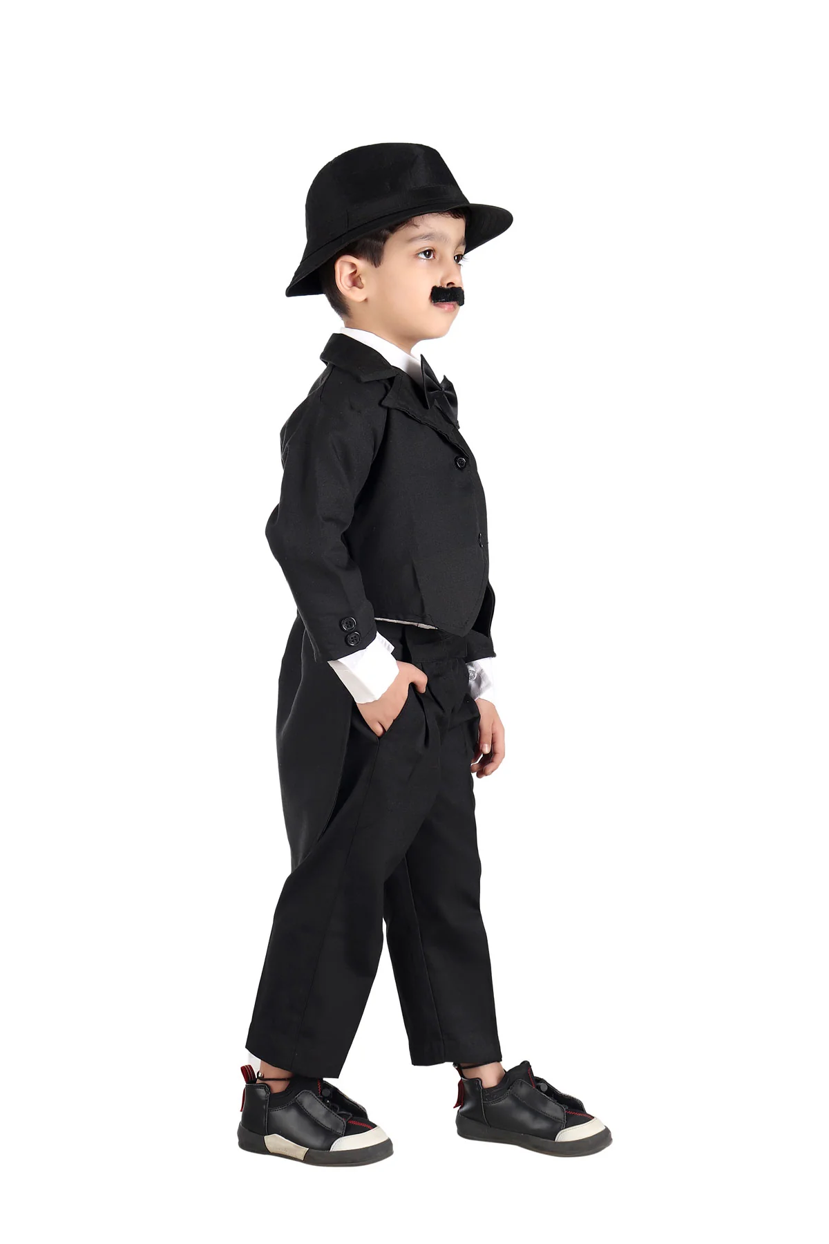 Charlie Chaplin Dress for Boys | Comic Character Fancy Dress Costume | Charlie Chaplin Costume for Kids - Image 4