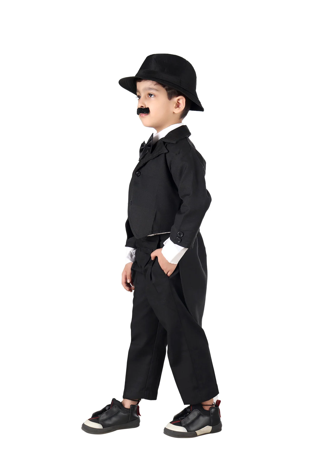 Charlie Chaplin Dress for Boys | Comic Character Fancy Dress Costume | Charlie Chaplin Costume for Kids - Image 7