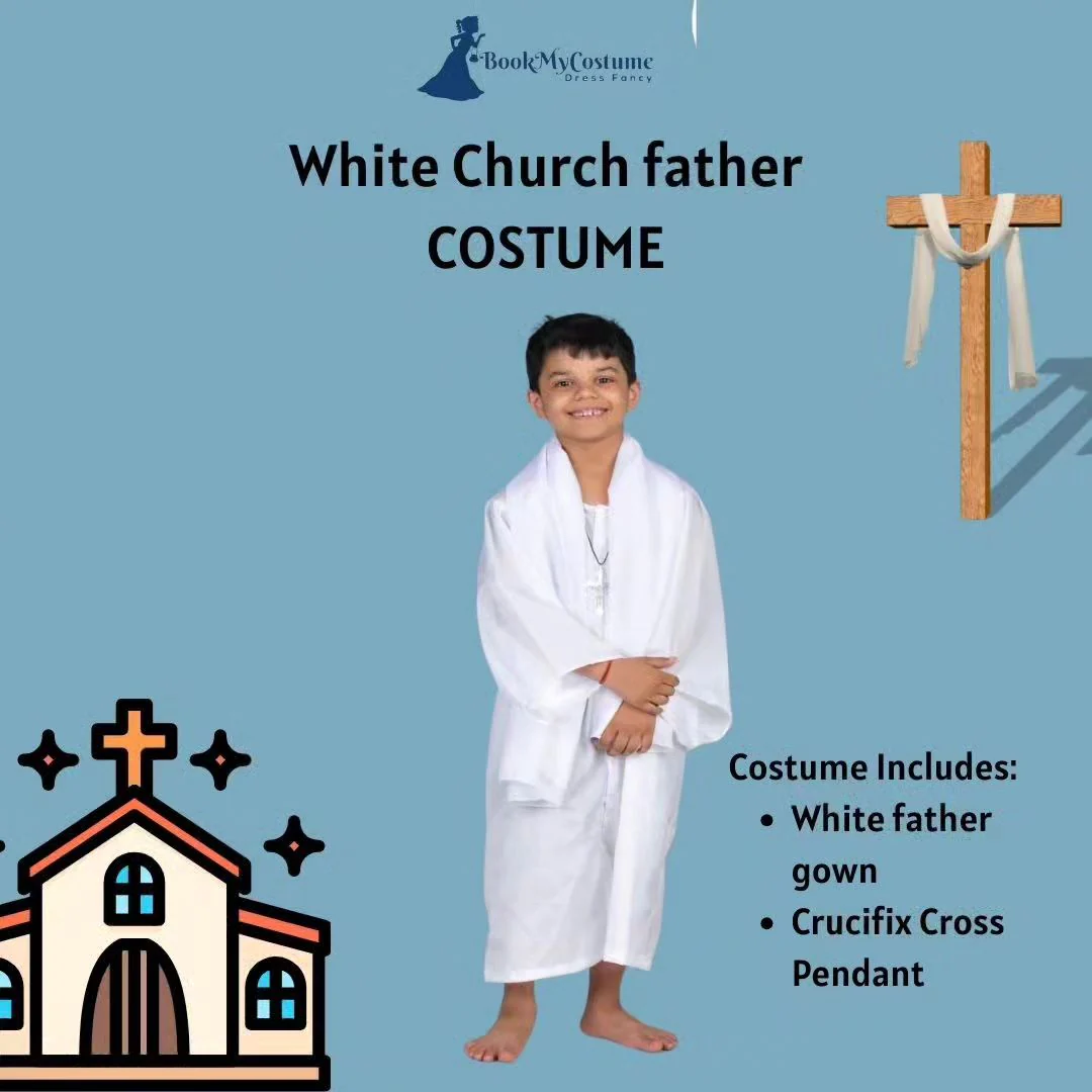 Christian Church Padri Father Priest Kids Fancy Dress Costume - Image 3
