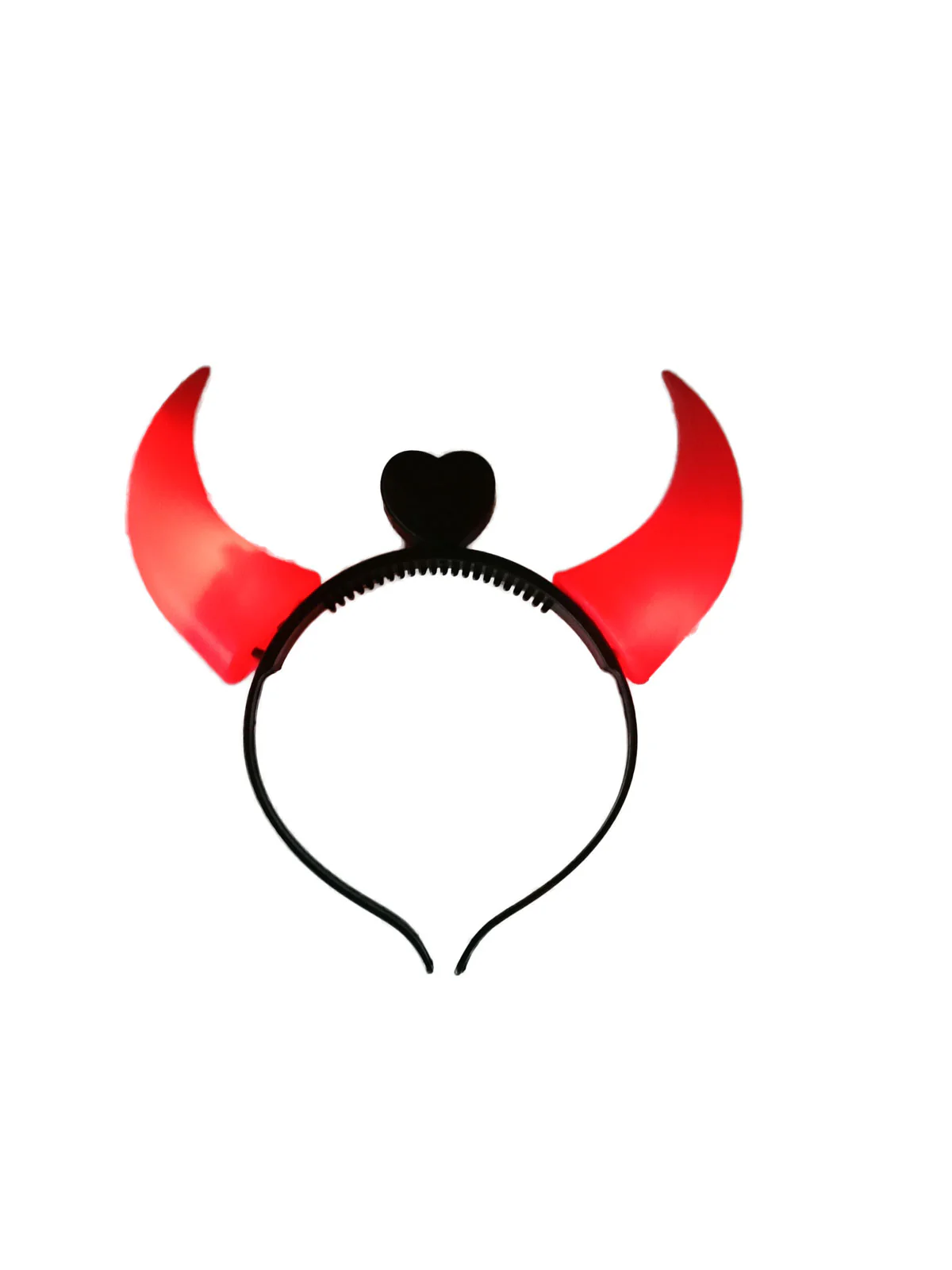 Dracula Vampire Devil LED Horns Headband for Kids – Light-Up Halloween Accessory with On/Off Button (Black/Red) - Image 2